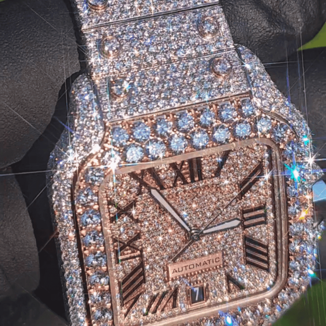 VVS Moissanite Hip Hop Fully Iced Out Watch 3 VVS Moissanite Hip Hop Fully Iced Out Watch - Image 3