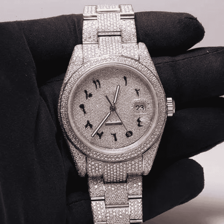 Modern Build Bust Down Iced Out Watches, Moissanite Watches 1 Modern Build Bust Down Iced Out Watches, Moissanite Watches