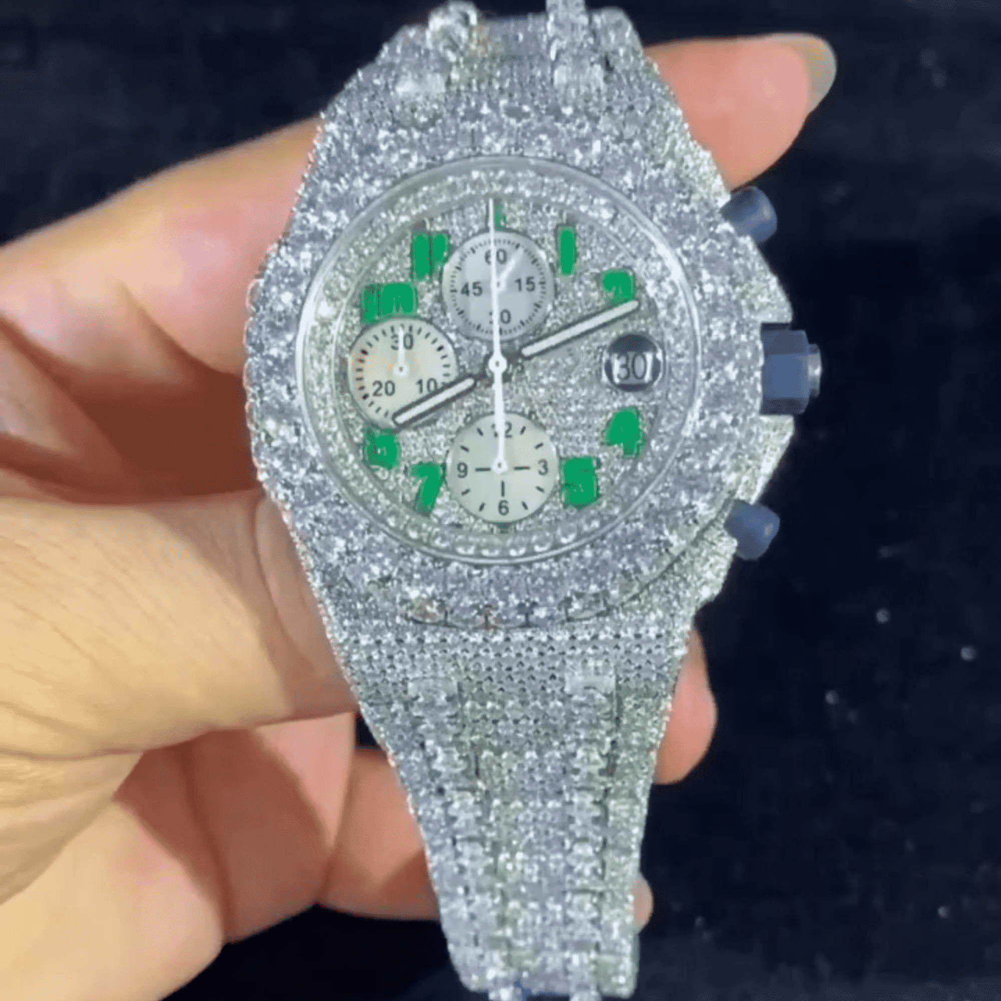 Bold Men’s 44mm Iced Out Watch in 14K White Gold 1 Bold Men’s 44mm Iced Out Watch in 14K White Gold