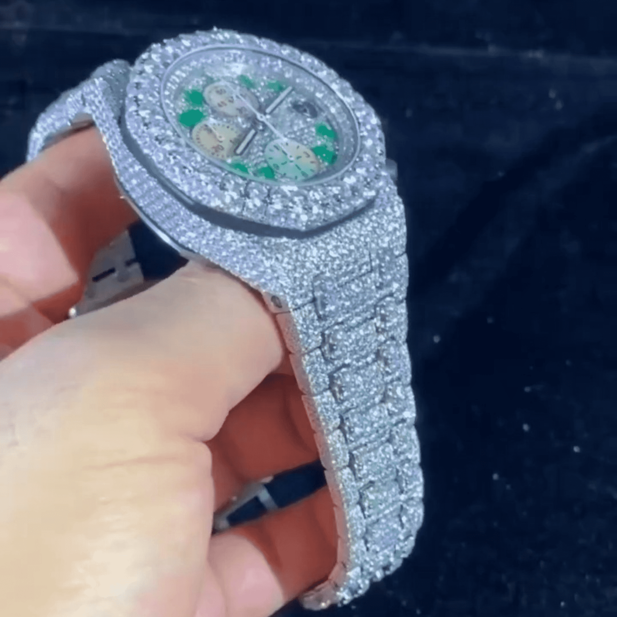 Bold Men’s 44mm Iced Out Watch in 14K White Gold 5 Bold Men’s 44mm Iced Out Watch in 14K White Gold - Image 5