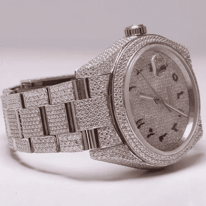 Modern Build Bust Down Iced Out Watches, Moissanite Watches 5 Modern Build Bust Down Iced Out Watches, Moissanite Watches - Image 5