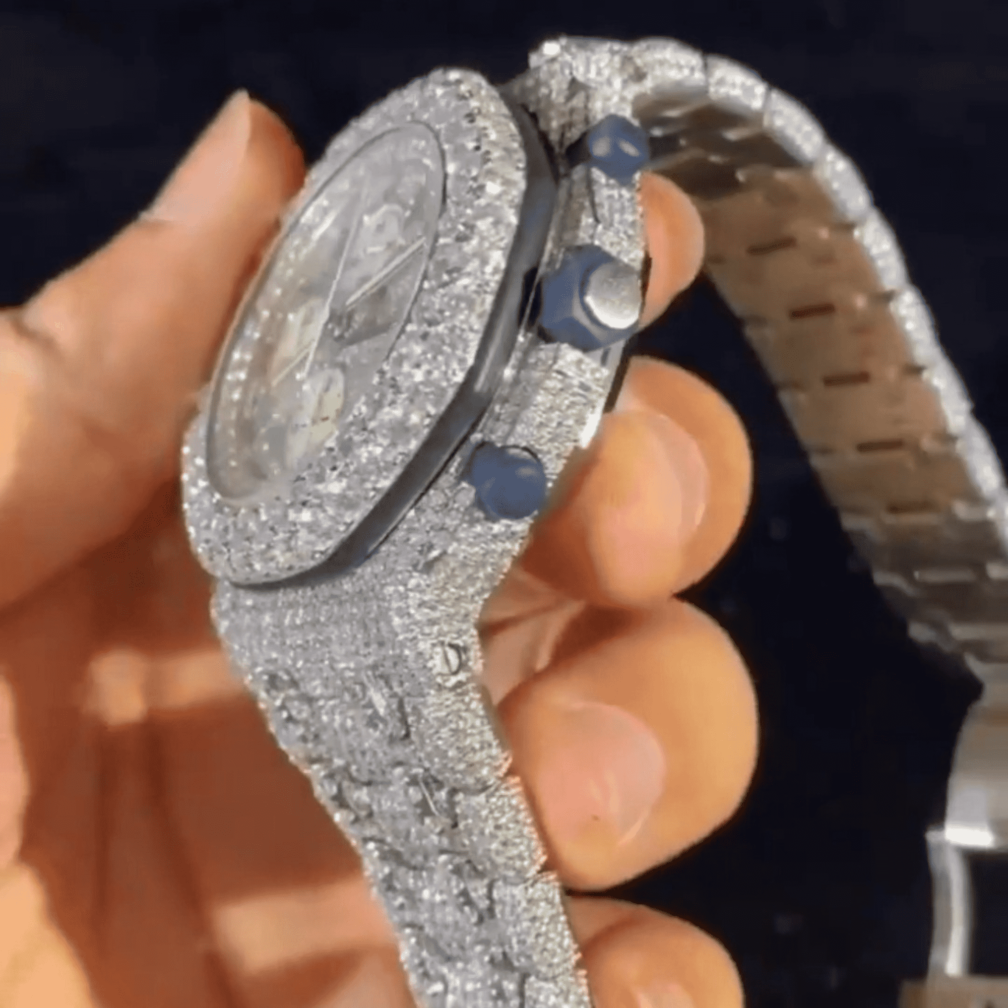 Bold Men’s 44mm Iced Out Watch in 14K White Gold 4 Bold Men’s 44mm Iced Out Watch in 14K White Gold - Image 4
