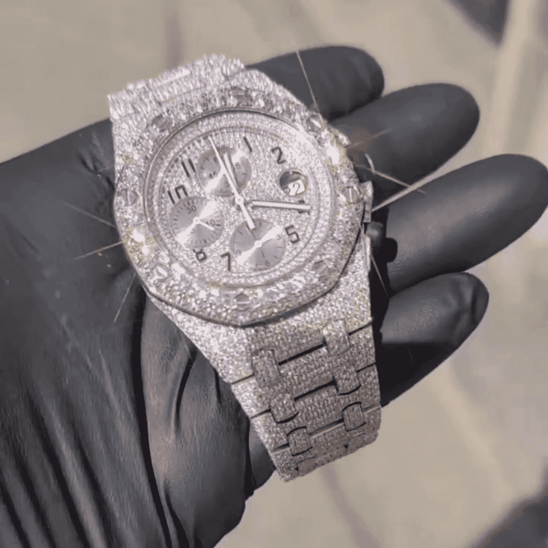 Luxury Stainless Steel Moissanite Watch 1 Luxury Stainless Steel Moissanite Watch