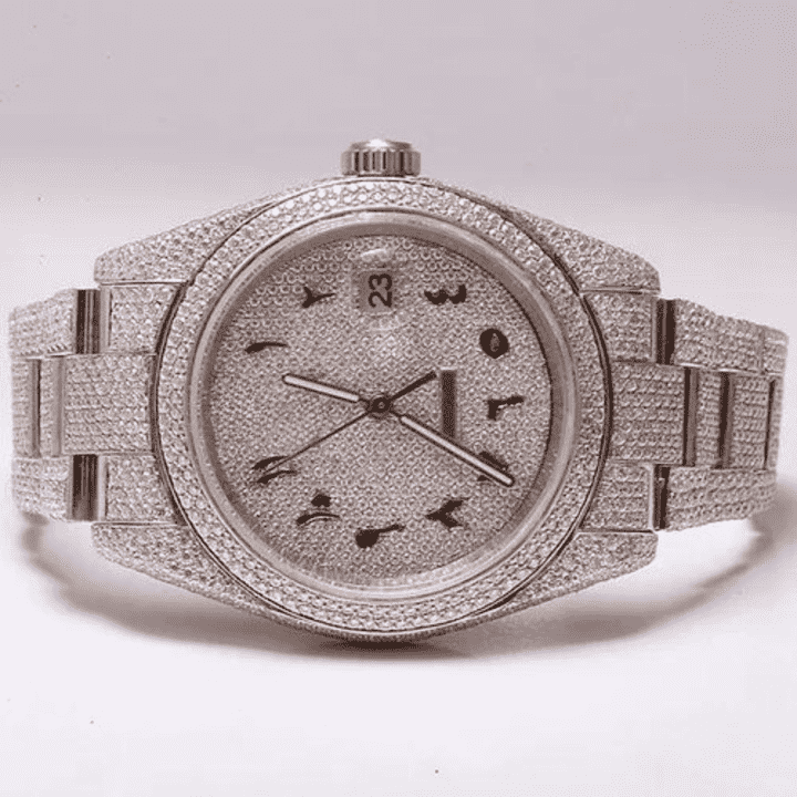 Modern Build Bust Down Iced Out Watches, Moissanite Watches 4 Modern Build Bust Down Iced Out Watches, Moissanite Watches - Image 4