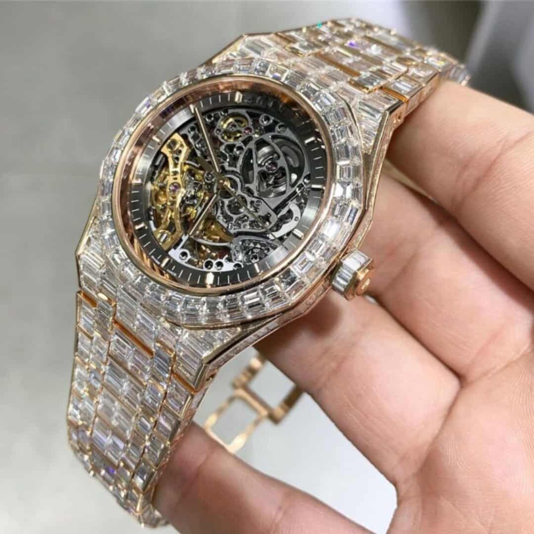 14K White Gold Plated 44MM Men’s Iced Out Watch 3 14K White Gold Plated 44MM Men’s Iced Out Watch - Image 3
