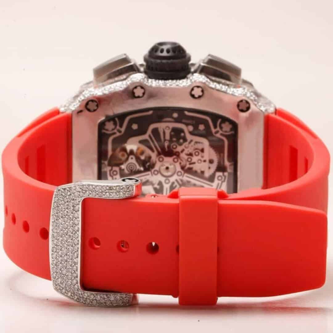 Iced Out Moissanite Watch with Soft Silicone Fit 4 Iced Out Moissanite Watch with Soft Silicone Fit - Image 4
