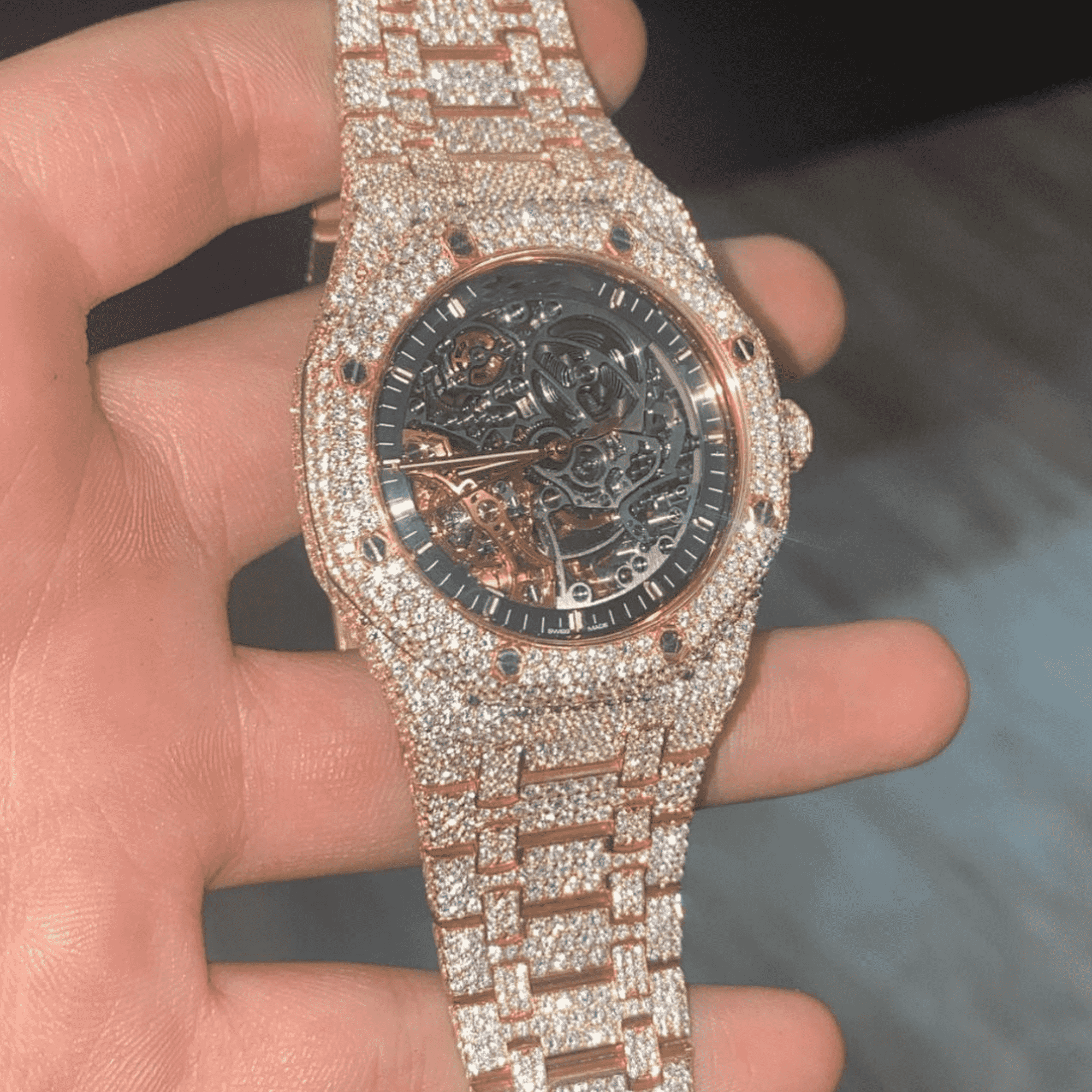 Classic Automatic Watch with Iced Out Bust Down Finish 4 Classic Automatic Watch with Iced Out Bust Down Finish - Image 4