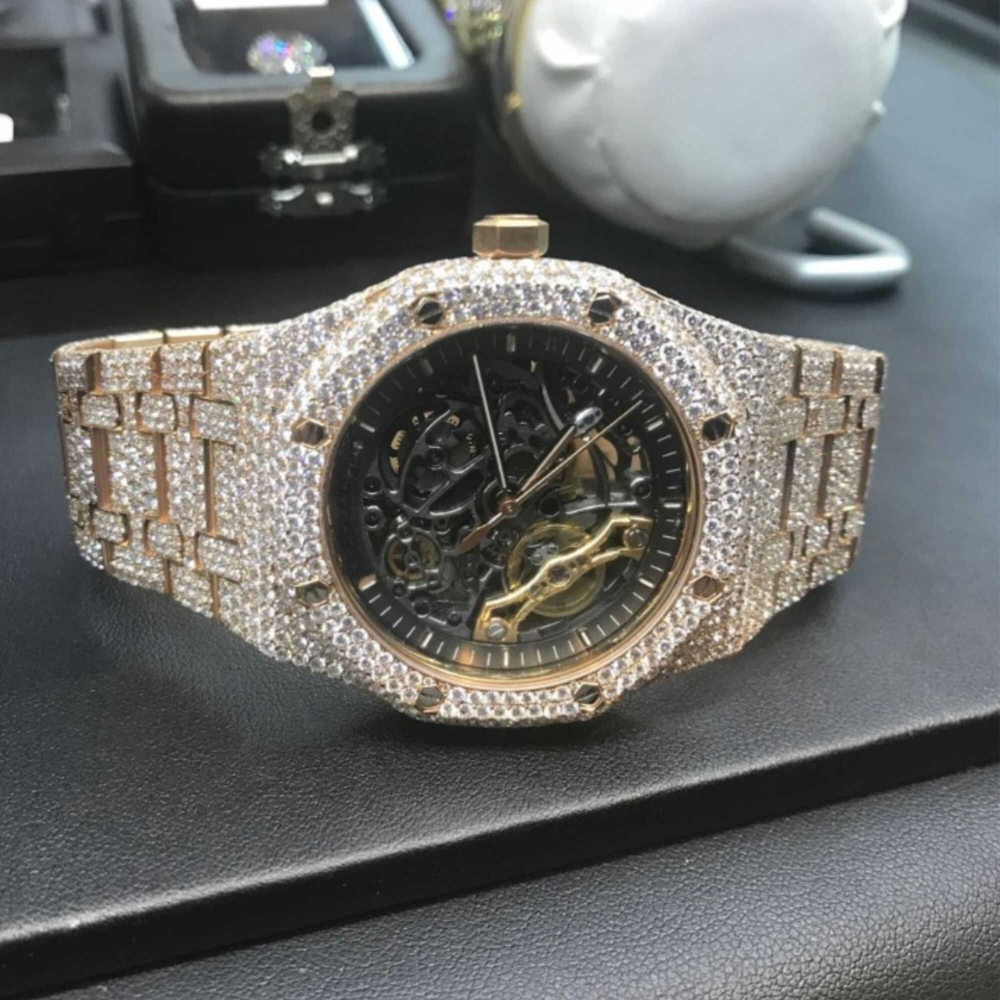 Premium Frosted Bust Down Iced Out Watches, Moissanite Watches 2 Premium Frosted Bust Down Iced Out Watches, Moissanite Watches - Image 2
