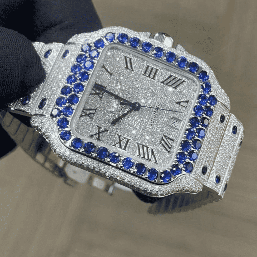 Diamond Moissanite Watch Full Iced Out Luxury Timepiece 2 Diamond Moissanite Watch Full Iced Out Luxury Timepiece - Image 2