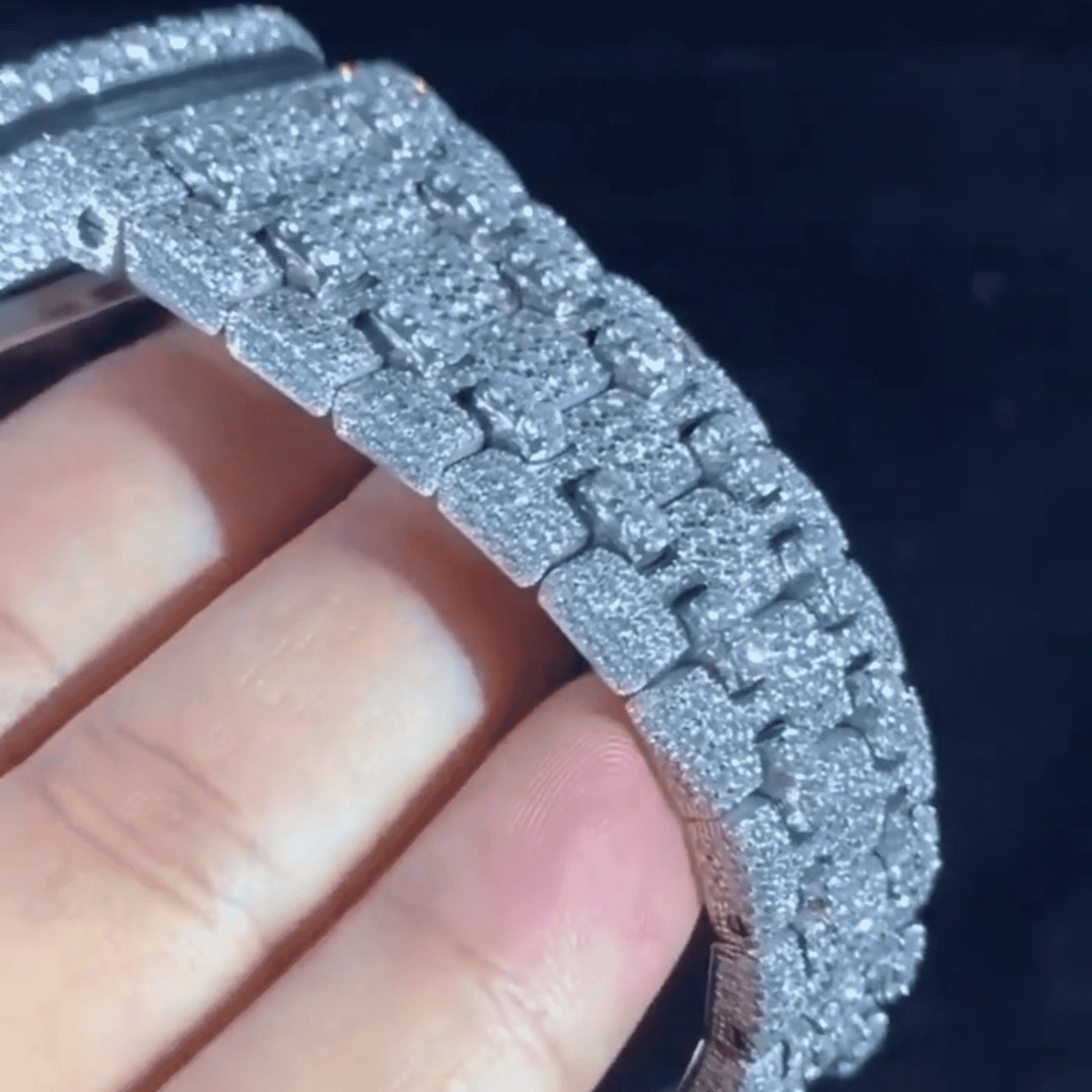 Bold Men’s 44mm Iced Out Watch in 14K White Gold 3 Bold Men’s 44mm Iced Out Watch in 14K White Gold - Image 3