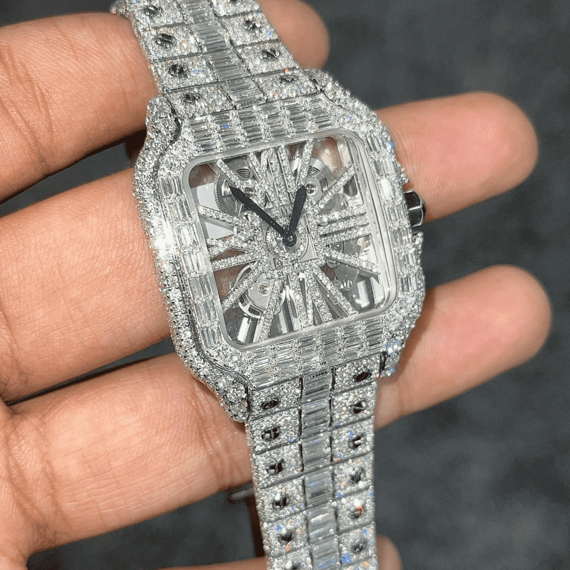 Men's Iced Out Watch (44MM) | 14K White Gold Finish 1 Men's Iced Out Watch (44MM) | 14K White Gold Finish