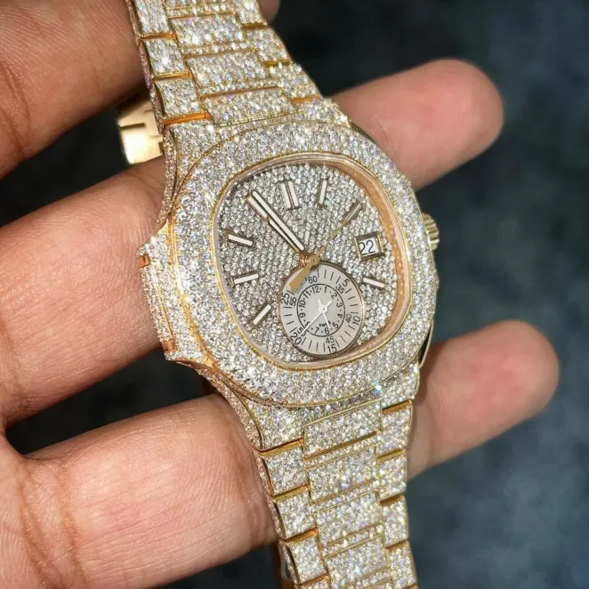 Hip Hop Iced Watch 44MM | 14K White Gold Plated Design