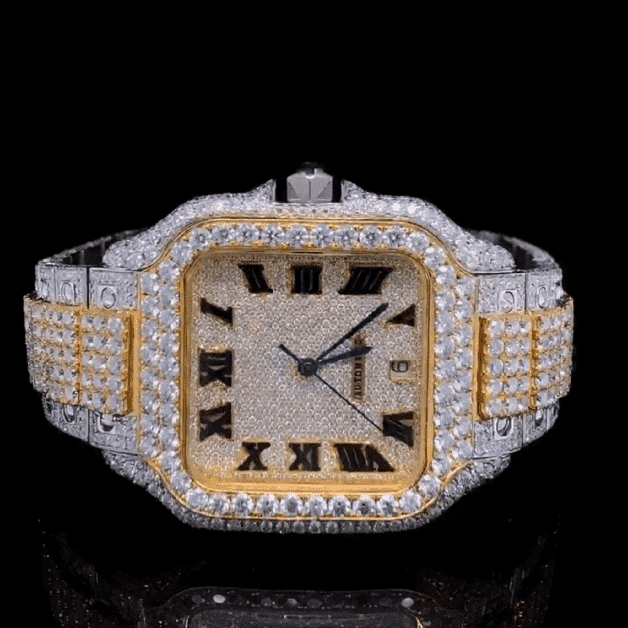 Premium Iced-Out Moissanite Chronograph Watch 1 Premium Iced-Out Moissanite Chronograph Watch