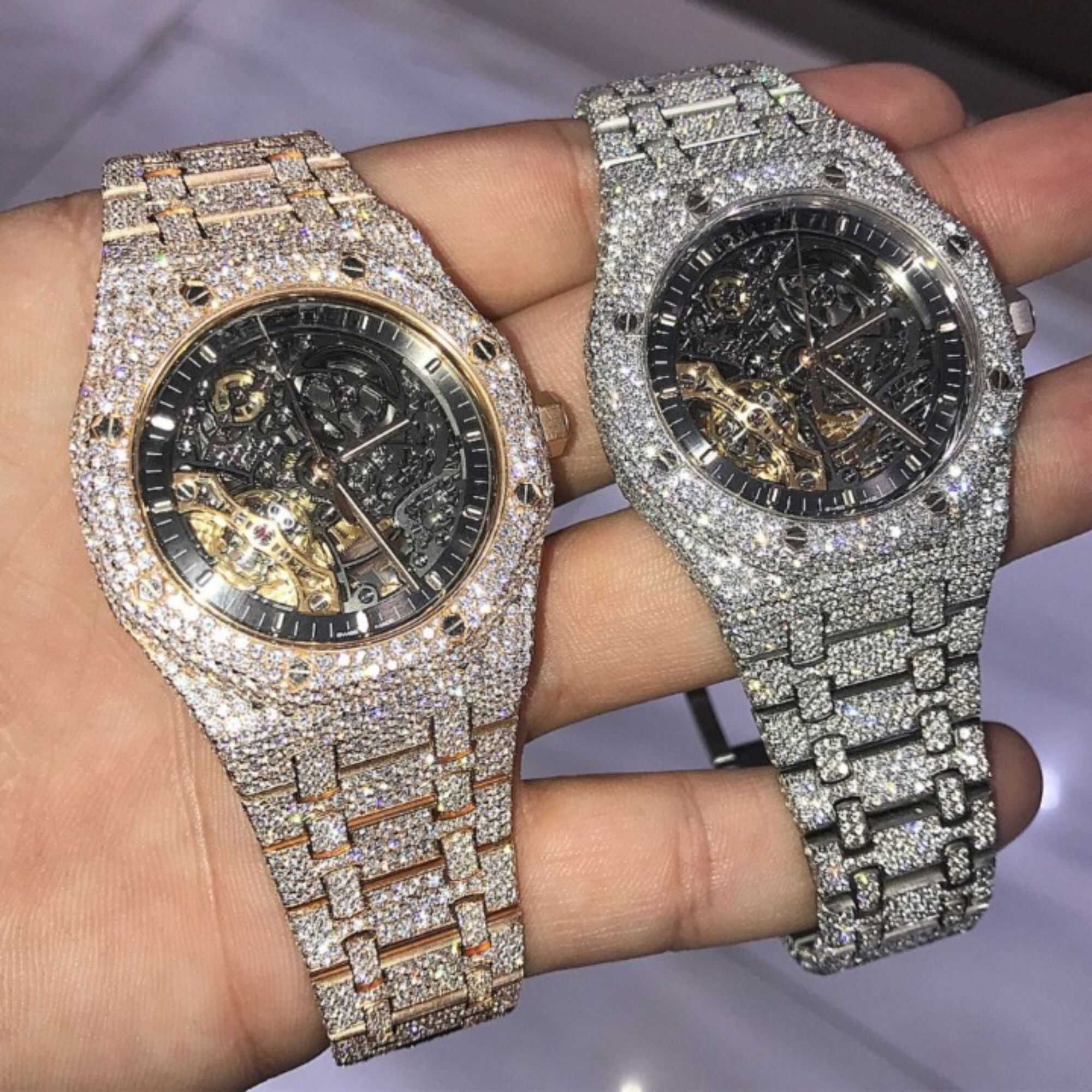 Premium Frosted Bust Down Iced Out Watches, Moissanite Watches 3 Premium Frosted Bust Down Iced Out Watches, Moissanite Watches - Image 3
