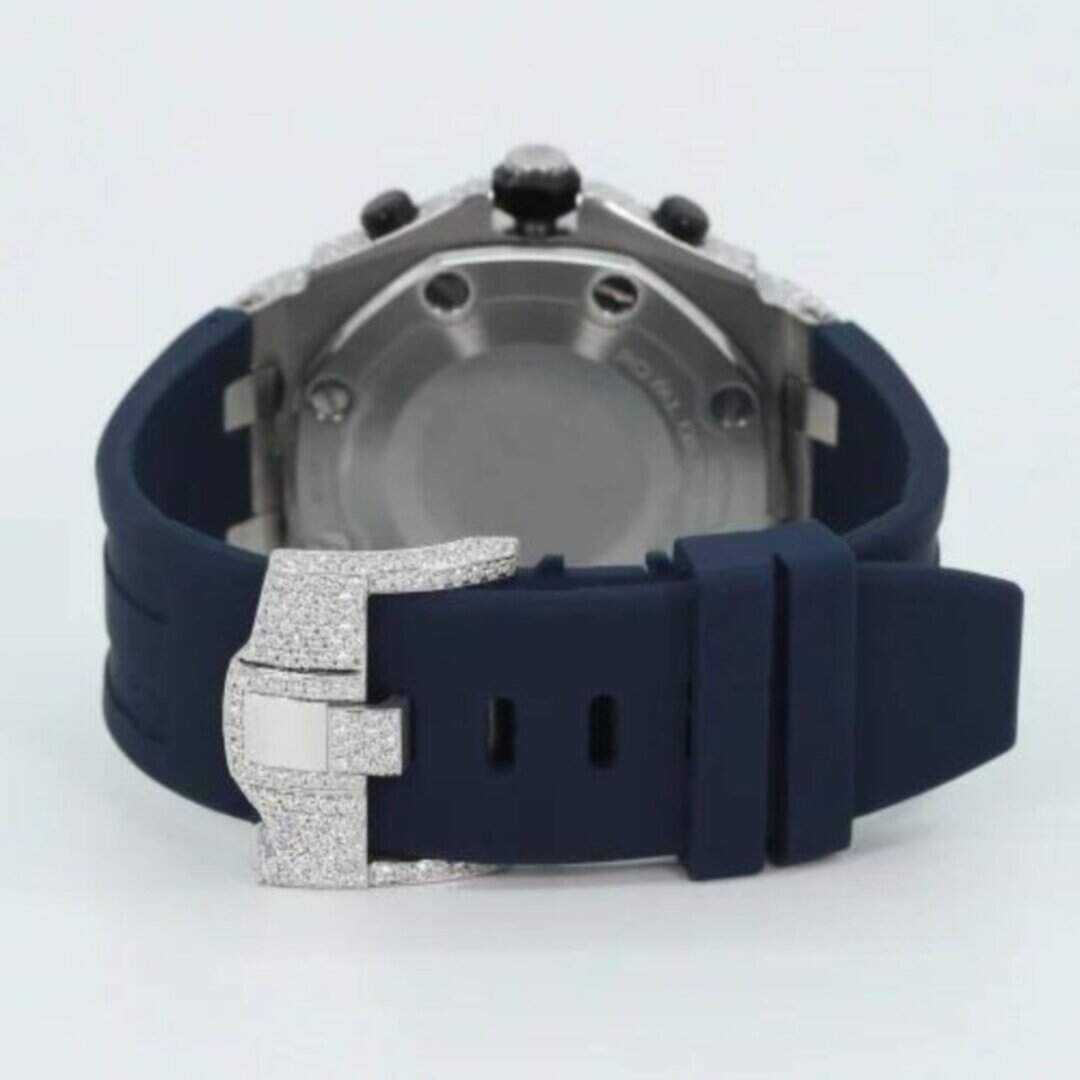 Trendy Iced Out Moissanite Watch with Silicone Band 4 Trendy Iced Out Moissanite Watch with Silicone Band - Image 4