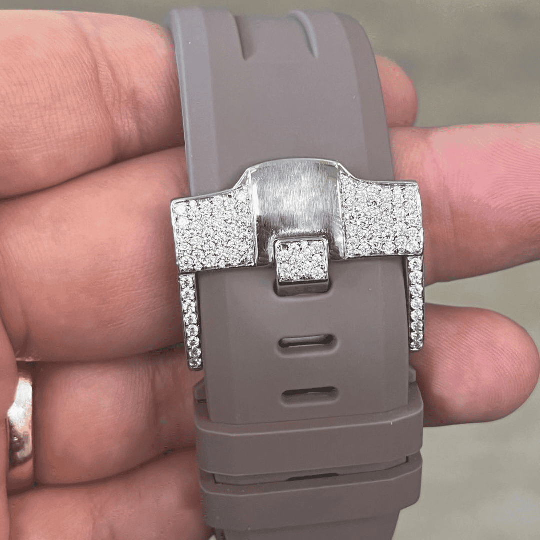 Luxury Iced Out Moissanite Watch with Silicone Strap 3 Luxury Iced Out Moissanite Watch with Silicone Strap - Image 3