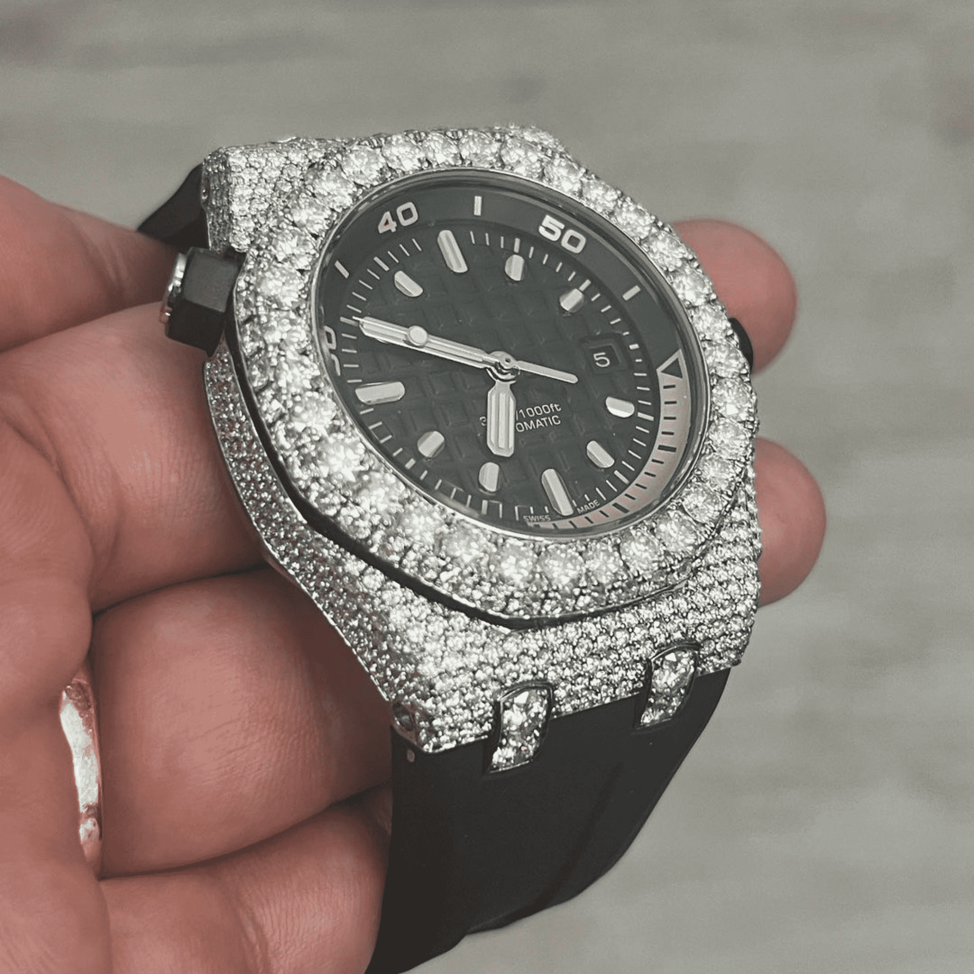 Moissanite Diamond Iced Out Watch for Men 3 Moissanite Diamond Iced Out Watch for Men - Image 3