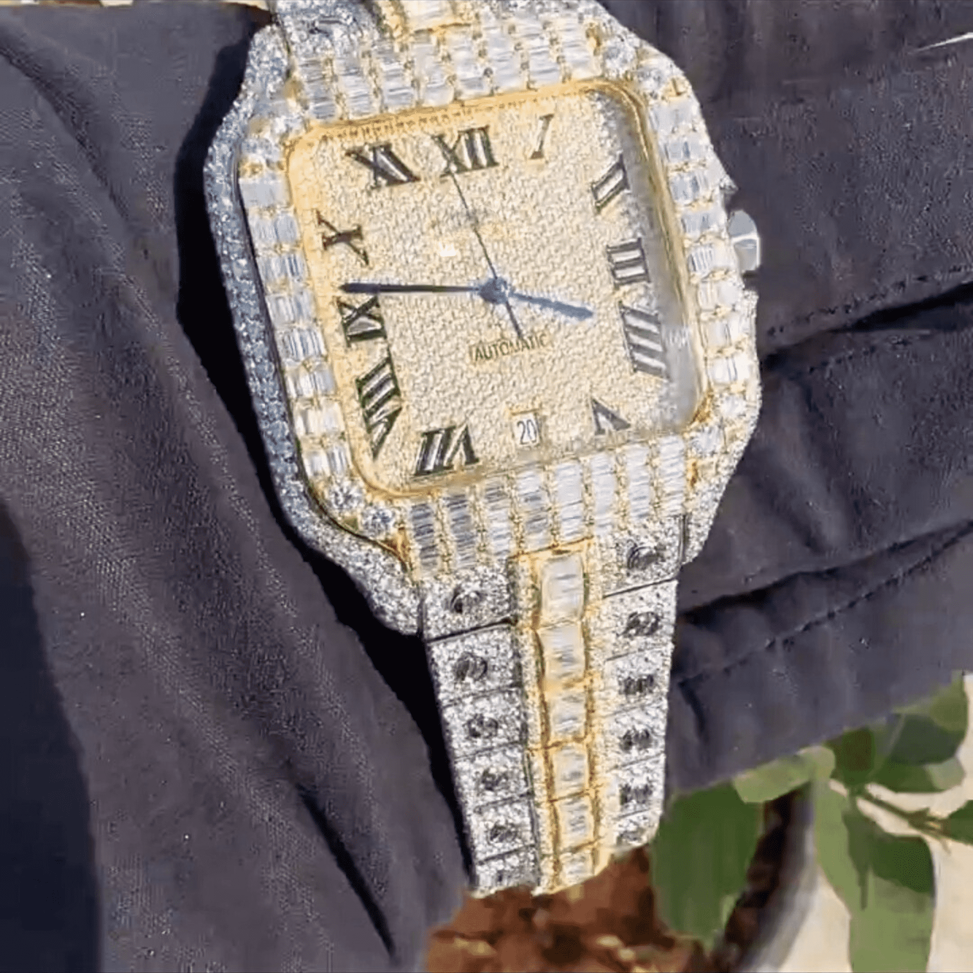 Moissanite Diamond Iced Out Bust Down Automatic Luxury Watch 1 Moissanite Diamond Iced Out Bust Down Automatic Luxury Watch