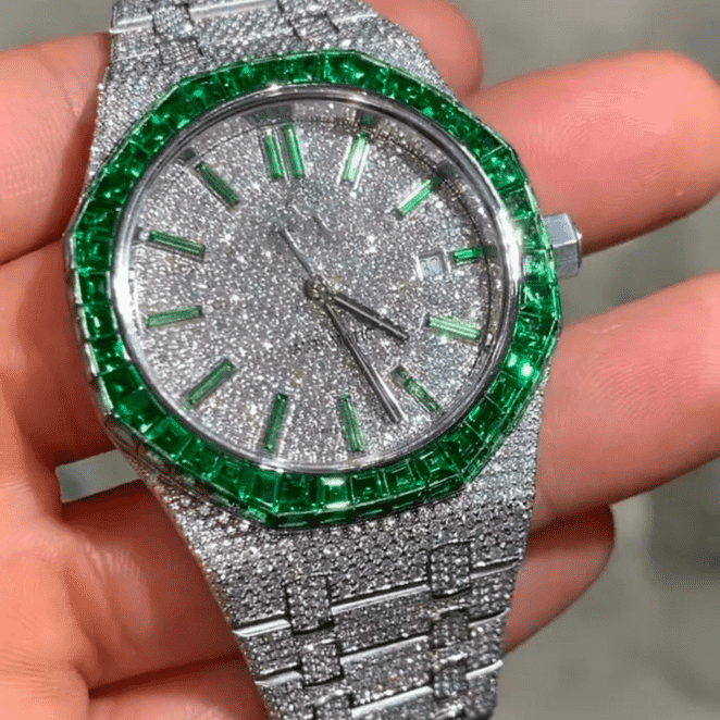 VVS Moissanite Iced Out Watch in Stainless Steel 1 VVS Moissanite Iced Out Watch in Stainless Steel