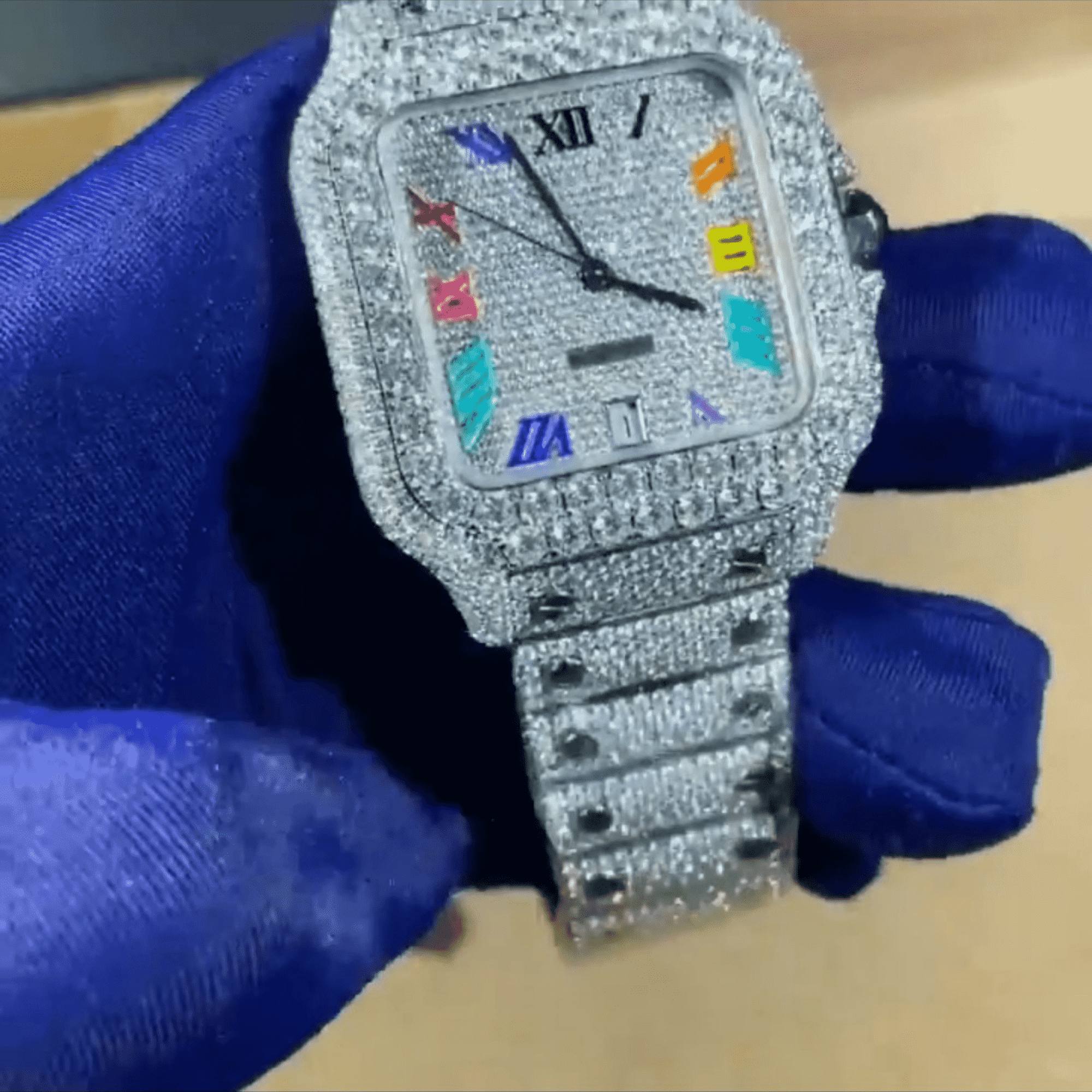 Luxury Iced-Out VVS Moissanite Chronograph Watch for Men Premium 1 Luxury Iced-Out VVS Moissanite Chronograph Watch for Men Premium