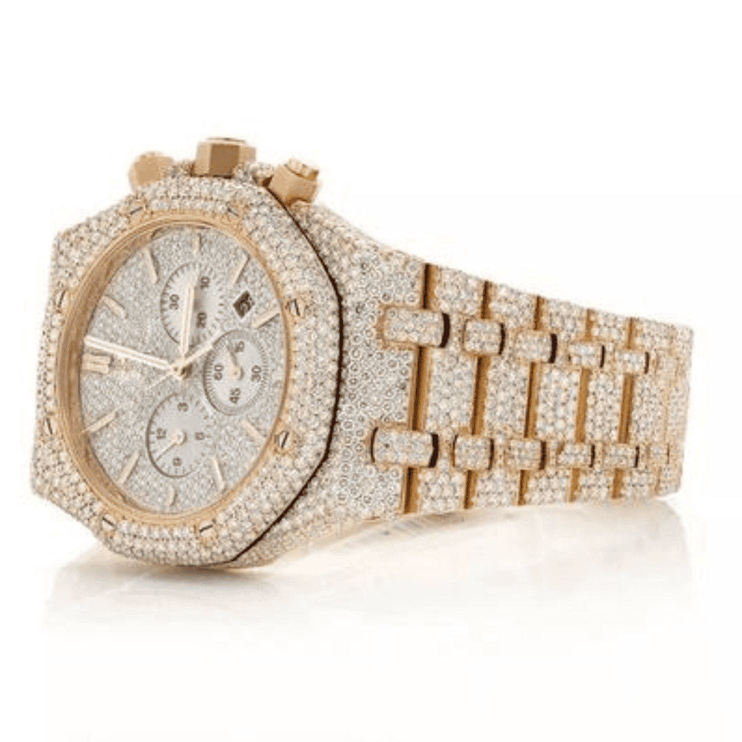 Iced-Out Moissanite Diamond Bust-Down Automatic Watch 4 Iced-Out Moissanite Diamond Bust-Down Automatic Watch - Image 4