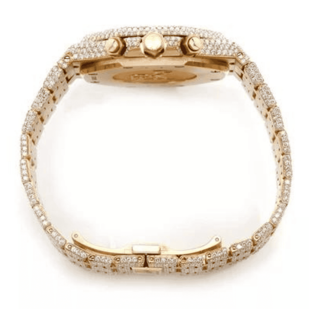 Iced-Out Moissanite Diamond Bust-Down Automatic Watch 3 Iced-Out Moissanite Diamond Bust-Down Automatic Watch - Image 3