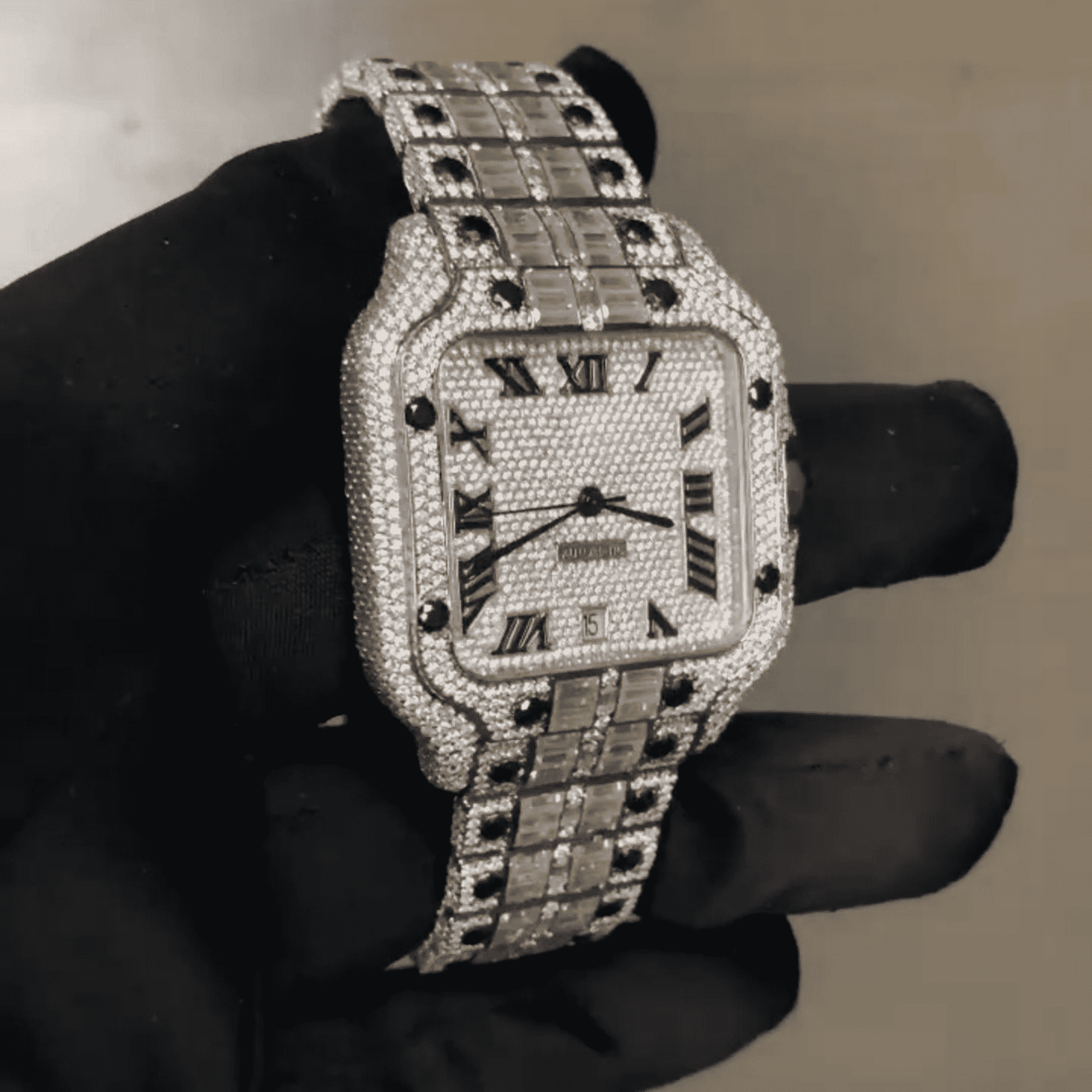 Stylish Bust Down Moissanite Watch for Men Fully Iced Out 4 Stylish Bust Down Moissanite Watch for Men Fully Iced Out - Image 4