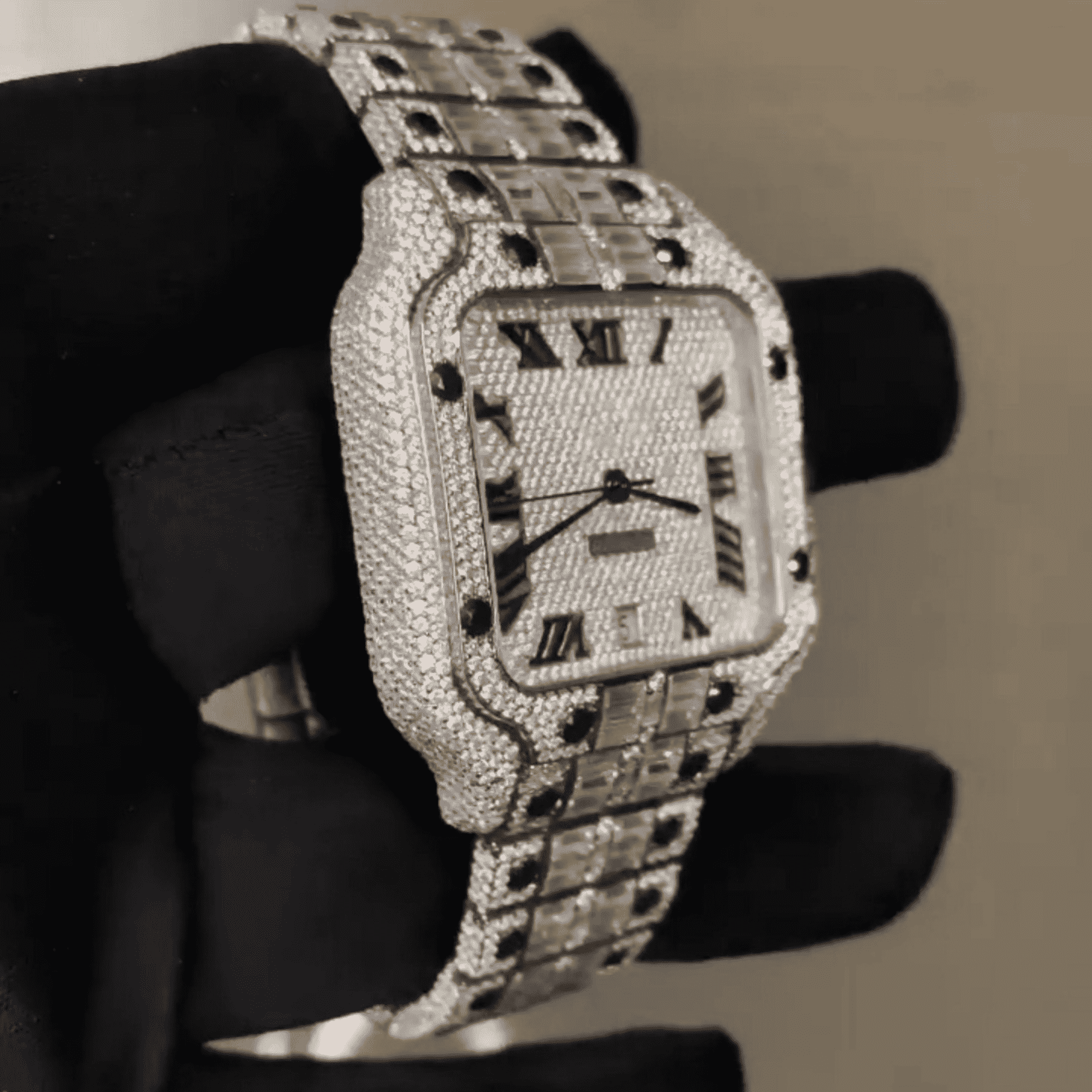 Stylish Bust Down Moissanite Watch for Men Fully Iced Out 1 Stylish Bust Down Moissanite Watch for Men Fully Iced Out