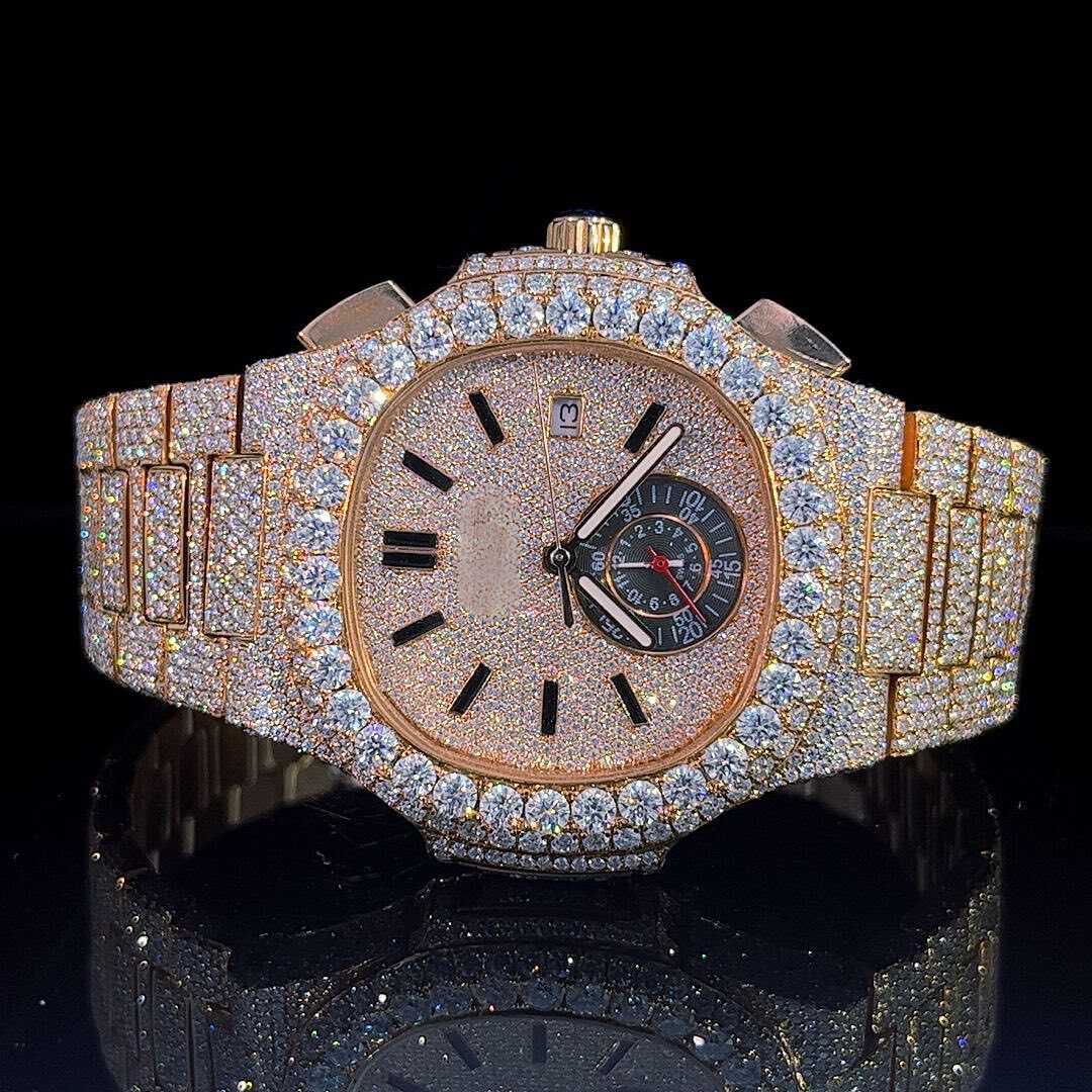 Iced Out Moissanite Diamond Automatic Bust Down Watch 3 Iced Out Moissanite Diamond Automatic Bust Down Watch - Image 3