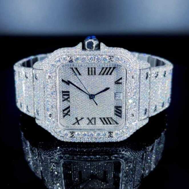 High Quality Diamond Shine VVS Moissanite Watch 1 High Quality Diamond Shine VVS Moissanite Watch