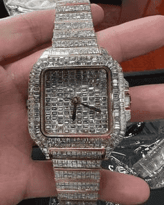 Iced Out Bust Down Moissanite Watch for Ultimate Bling 2 Iced Out Bust Down Moissanite Watch for Ultimate Bling - Image 2