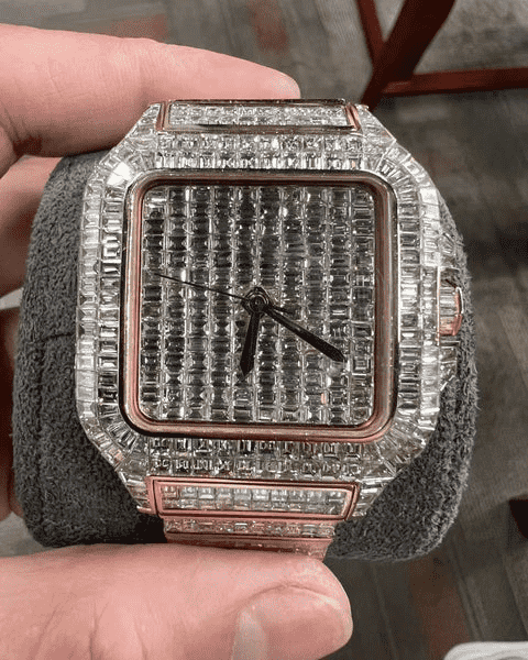 Iced Out Bust Down Moissanite Watch for Ultimate Bling 1 Iced Out Bust Down Moissanite Watch for Ultimate Bling