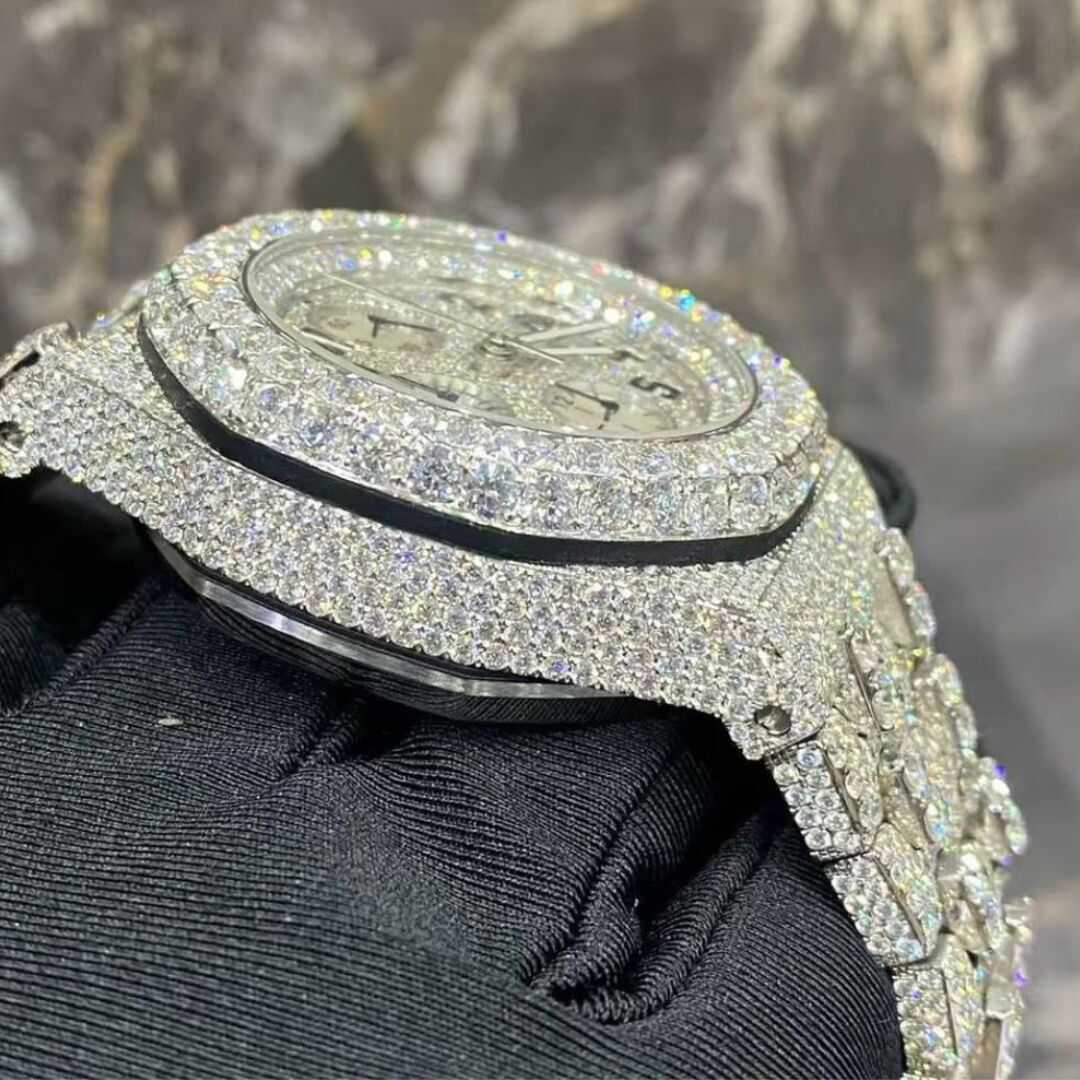 Iced Out Bust Down Moissanite Watch for Stylish Look 4 Iced Out Bust Down Moissanite Watch for Stylish Look - Image 4