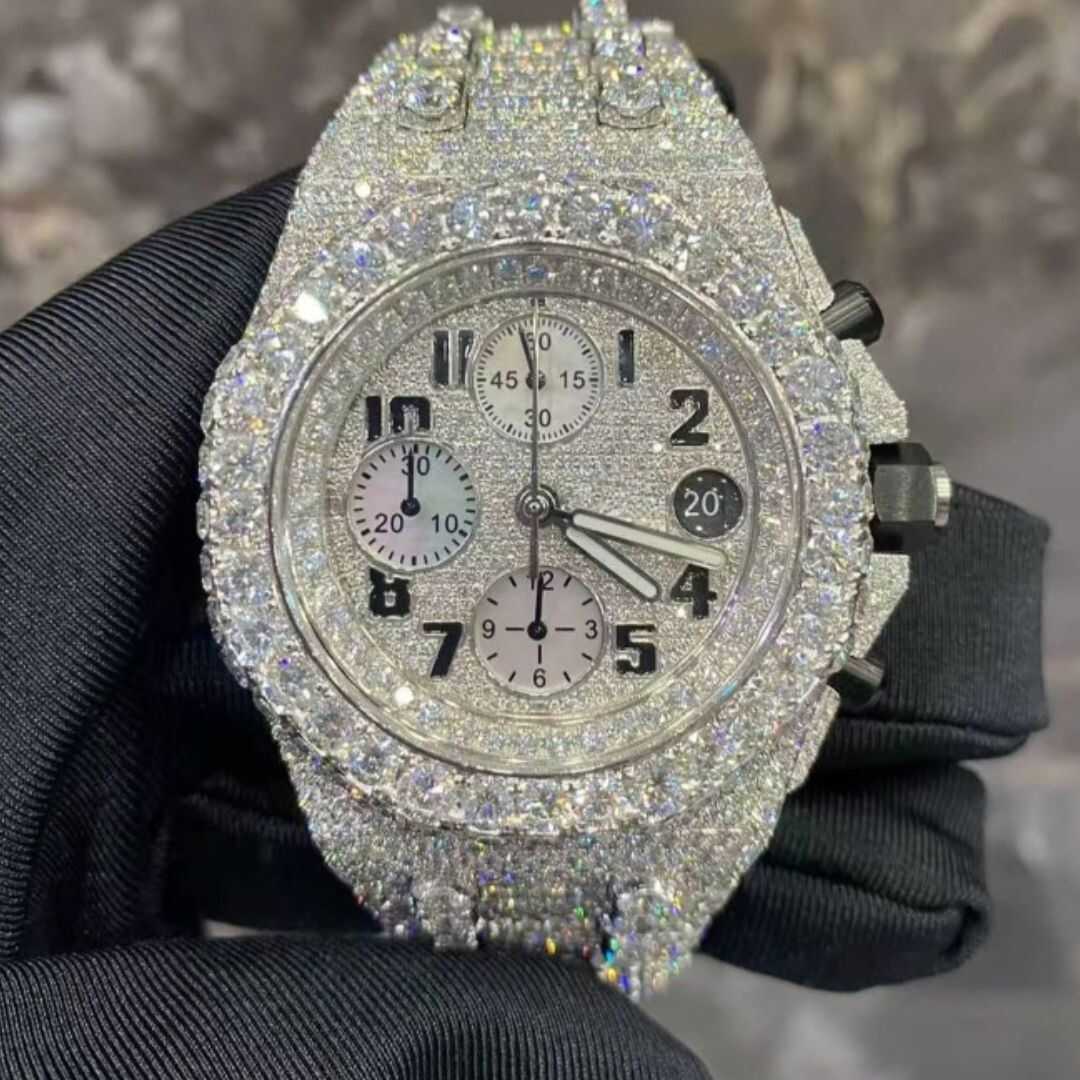 Iced Out Bust Down Moissanite Watch for Stylish Look 6 Iced Out Bust Down Moissanite Watch for Stylish Look - Image 6