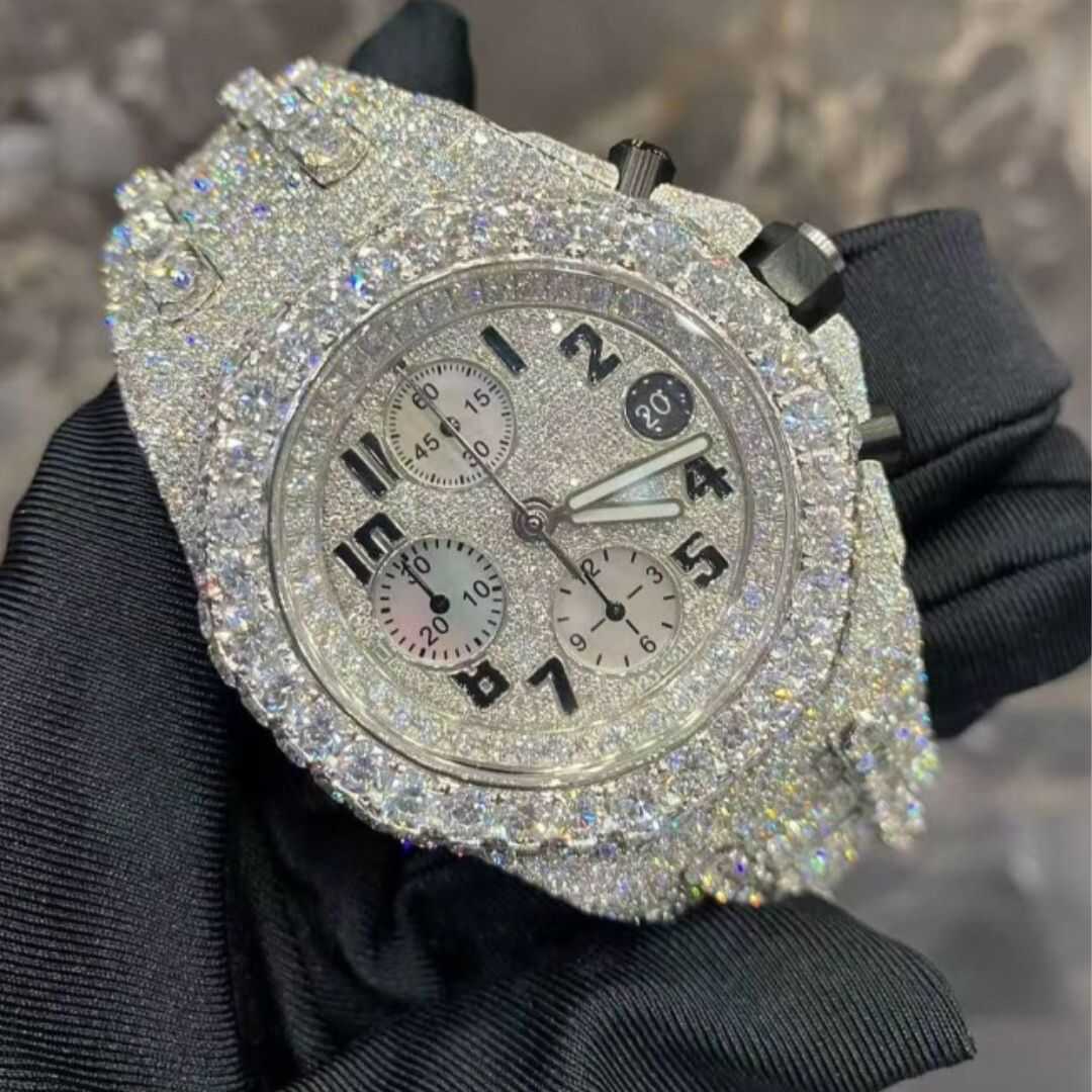 Iced Out Bust Down Moissanite Watch for Stylish Look 5 Iced Out Bust Down Moissanite Watch for Stylish Look - Image 5