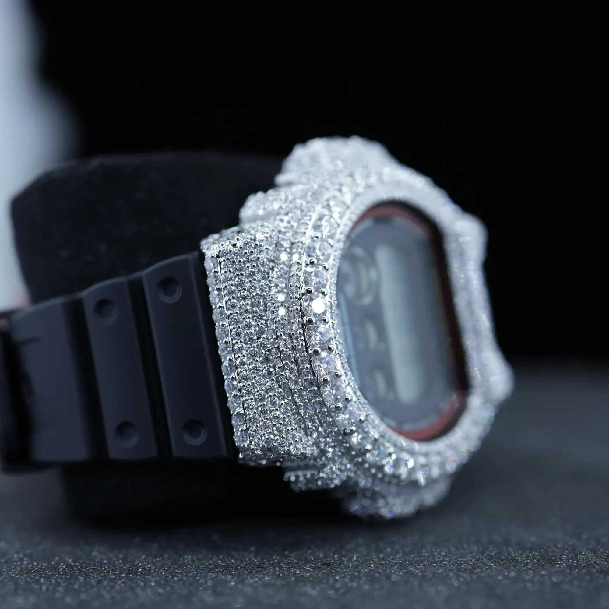 IcedJewelz VVS1 Moissanite Custom Digital Sport Watch – "The Glacier" Edition 2 IcedJewelz VVS1 Moissanite Custom Digital Sport Watch – "The Glacier" Edition - Image 2