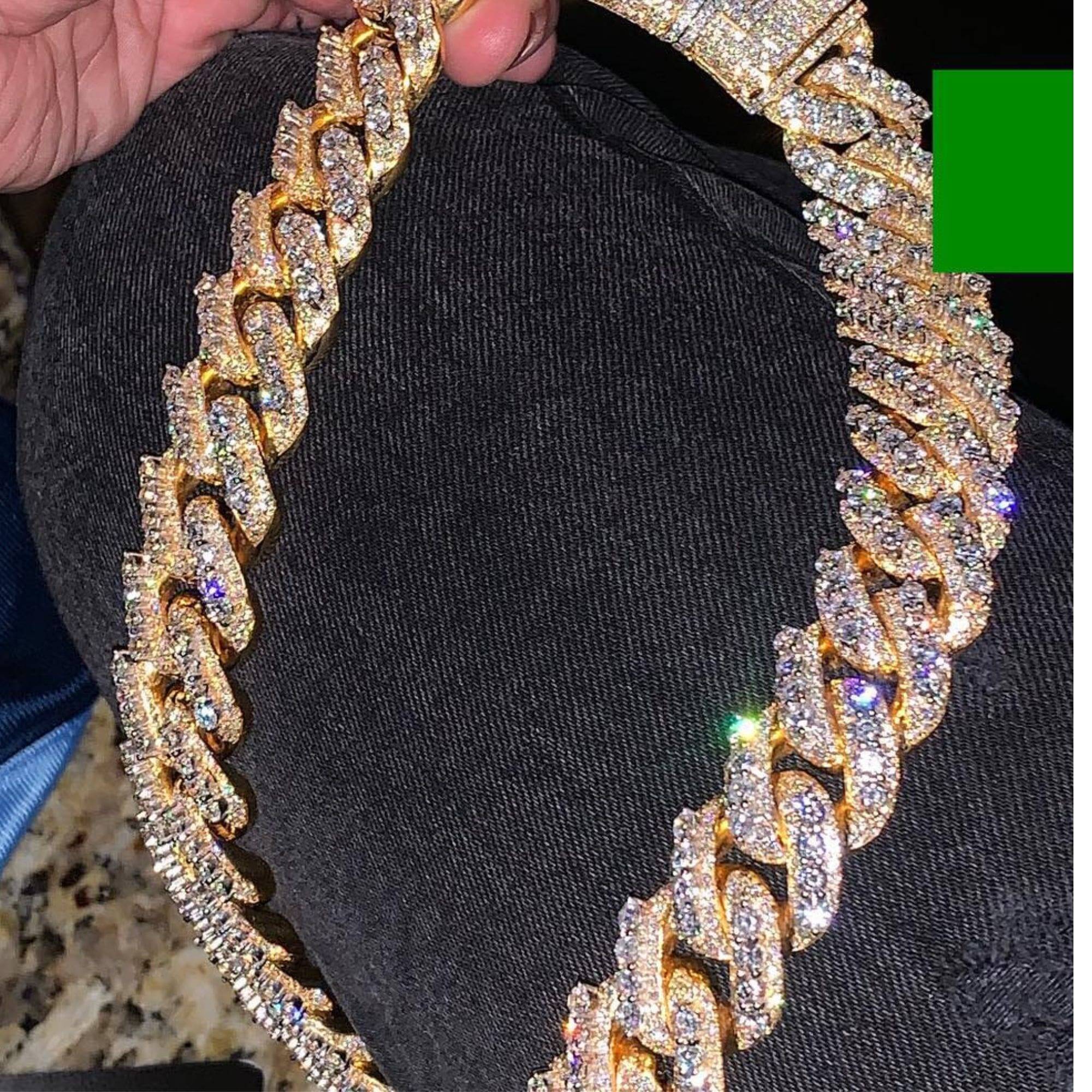 18 mm Silver Diamond Men’s Moissanite Chains Iced Out Cuban Link Chain - Image 2