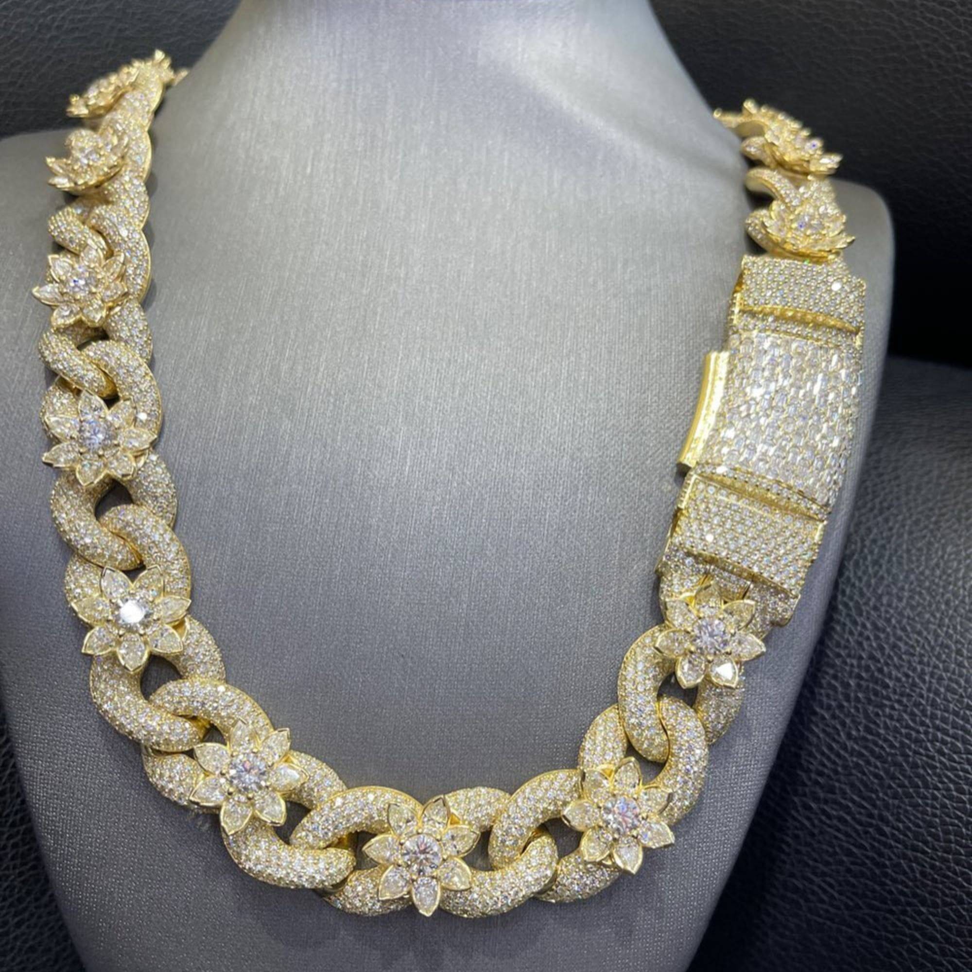 20mm Silver Diamond Men’s Moissanite Chains Iced Out Cuban Link Chain