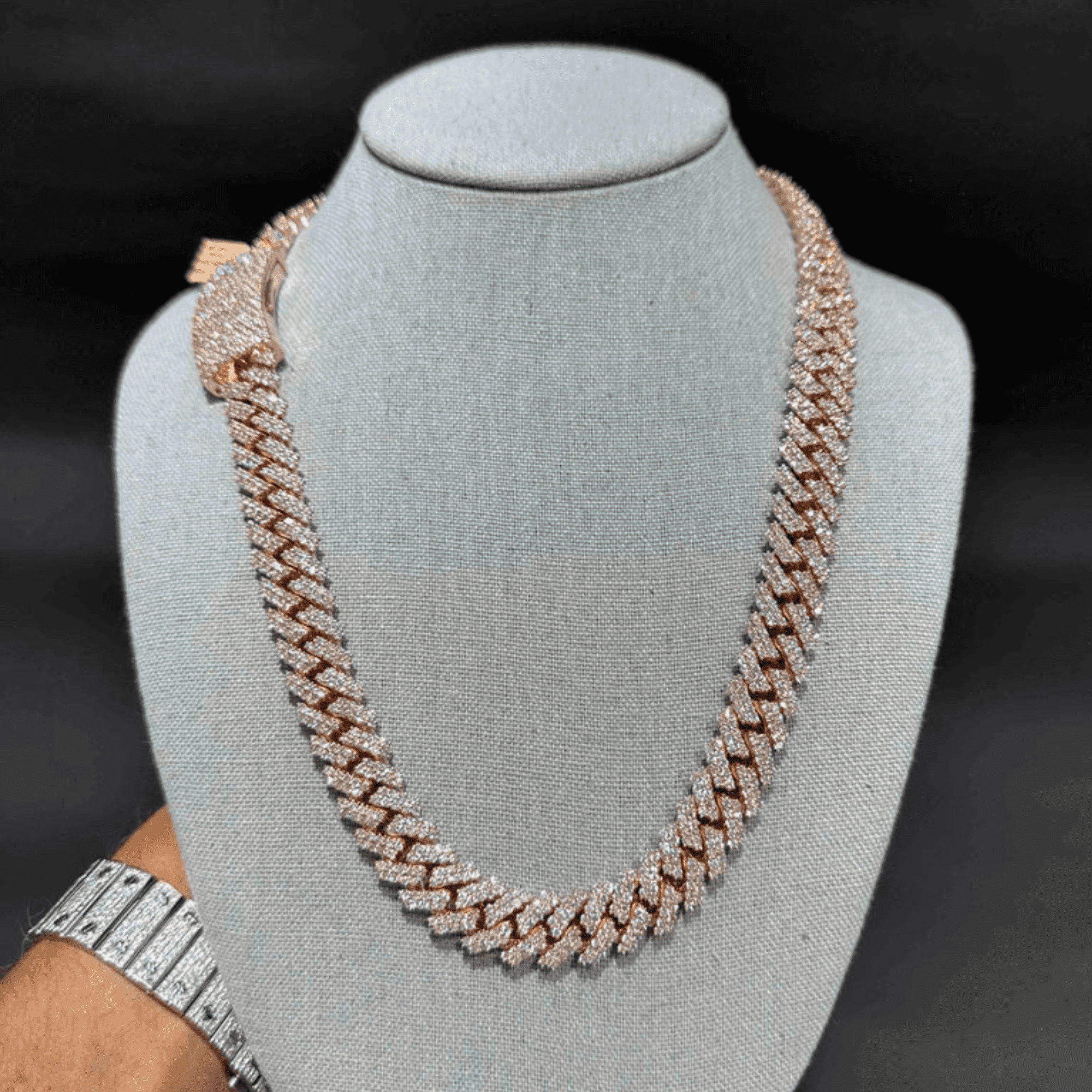 14mm Mens Silver Cuban Link Chain