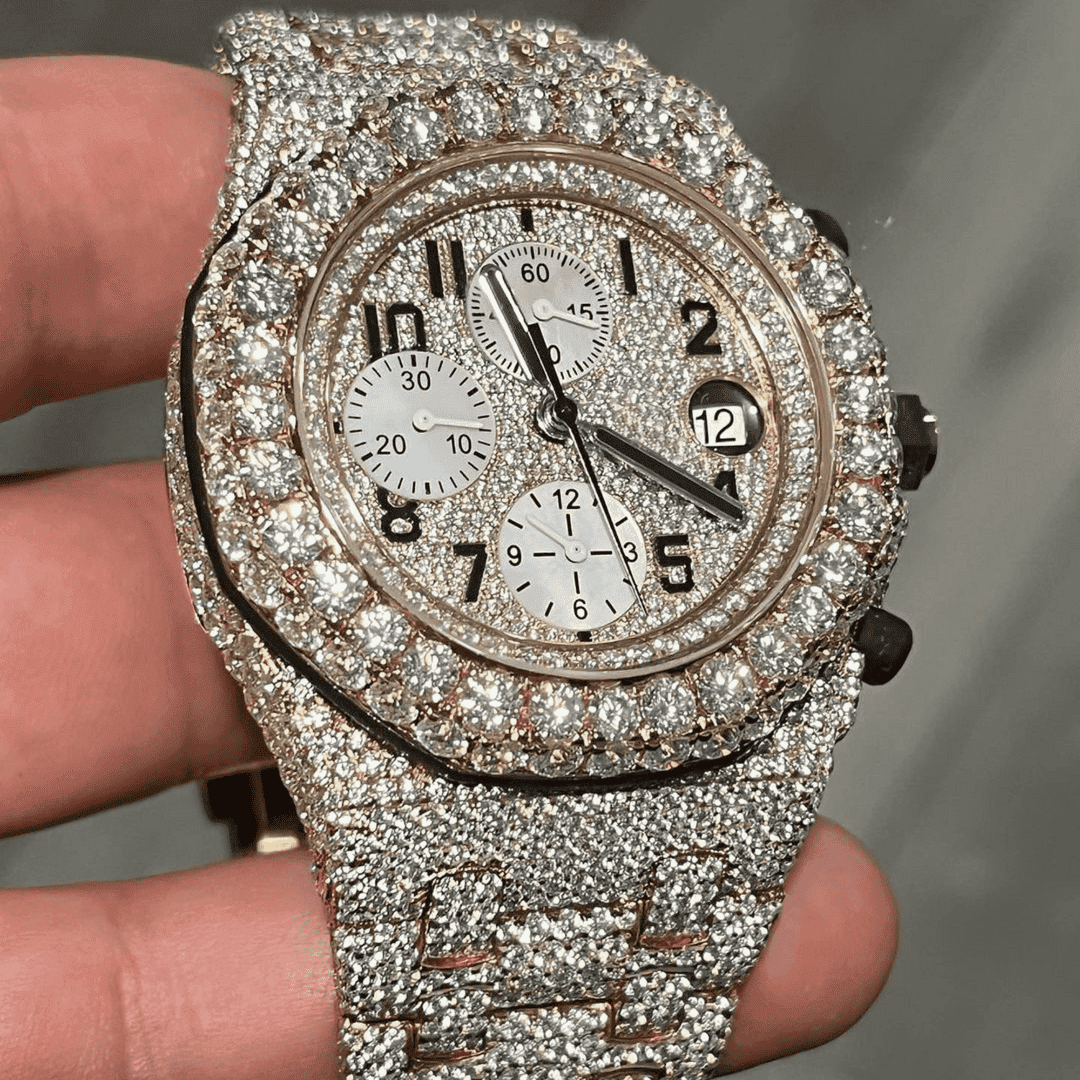 Stainless Steel VVS Moissanite Watch for Gift