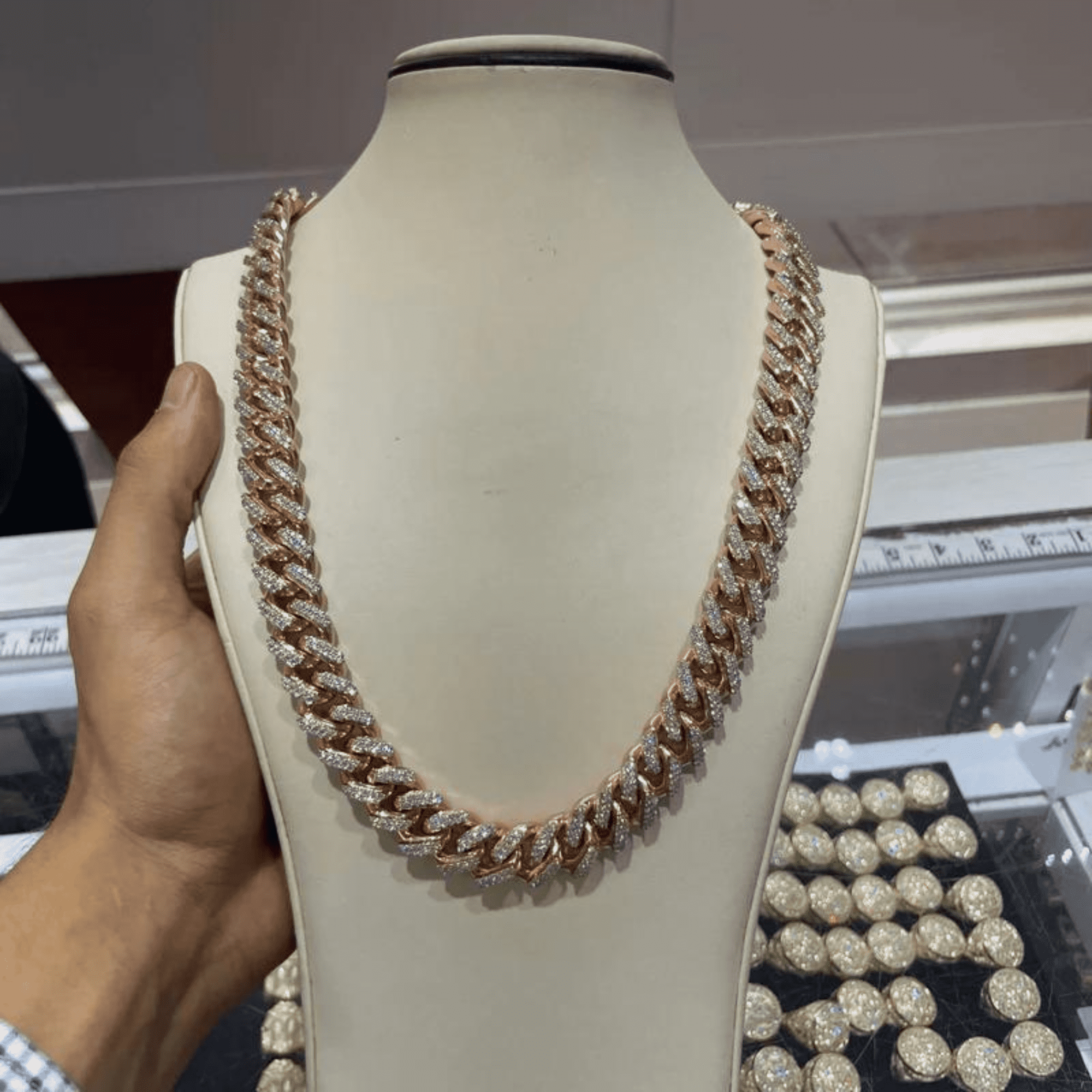 16mm Mens Silver Cuban Link Chain