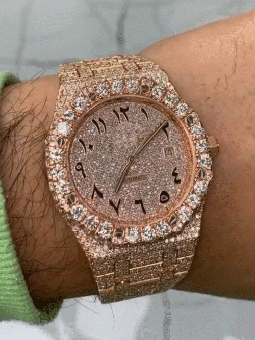 Classic Moissanite Diamond Iced Out Bust Down Automatic Watch