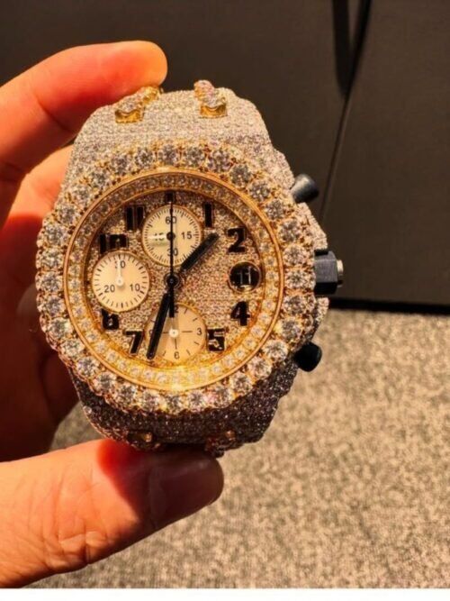 Diamond Moissanite watch - full iced out skeleton