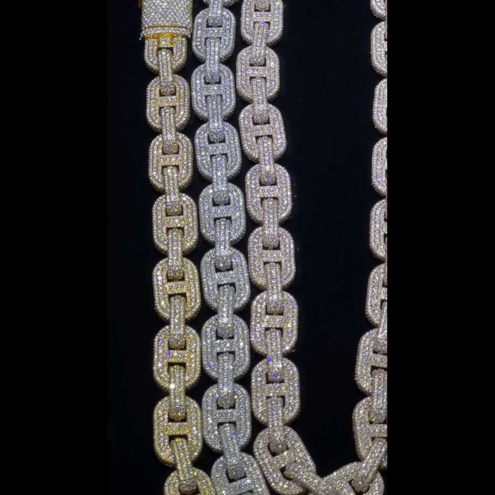 Street Style Silver Diamond Men’s Moissanite Chains Iced Out Cuban Link Chain - Image 4
