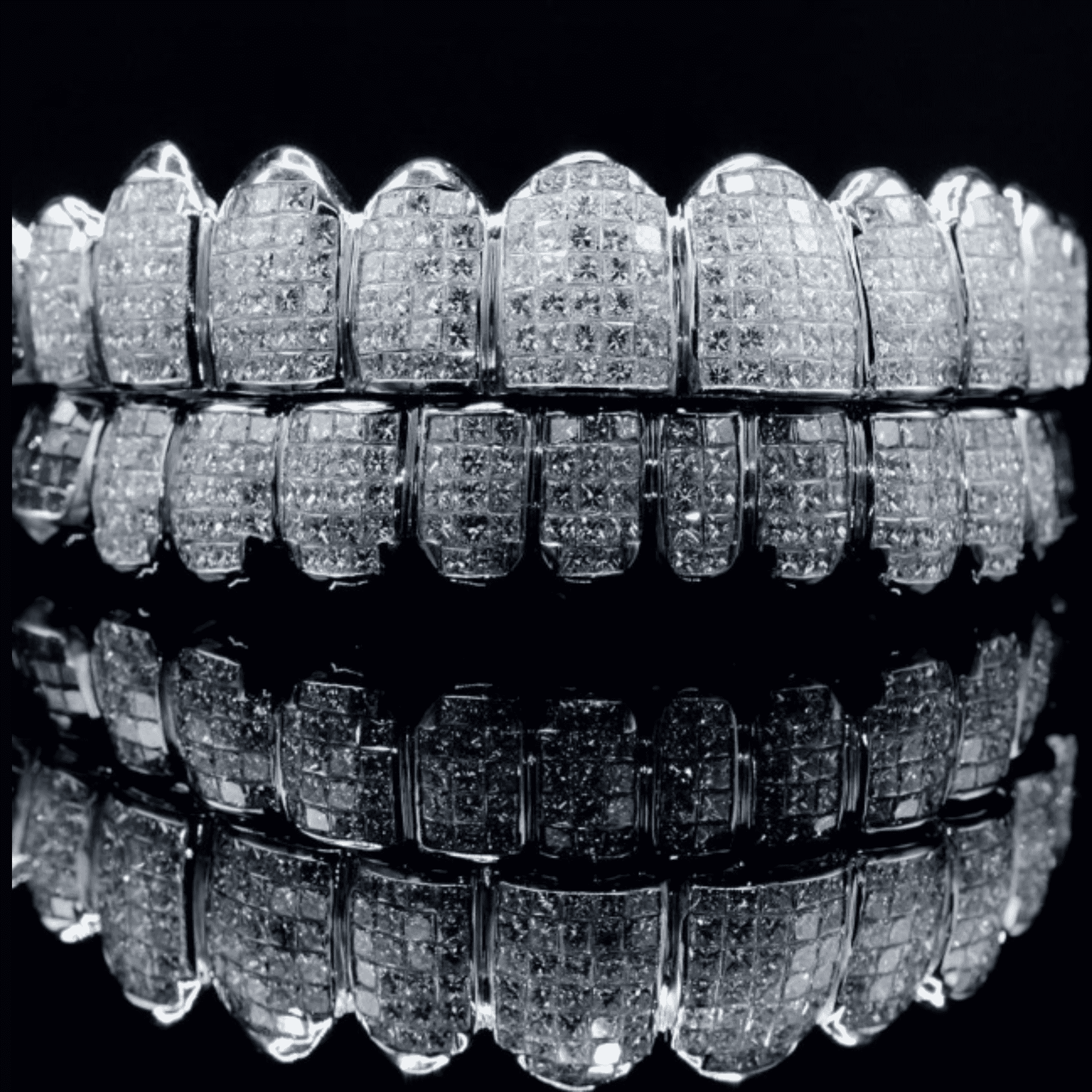 Fully Iced Luxury Teeth Grillz – High Fashion Hip-Hop Bling Accessory