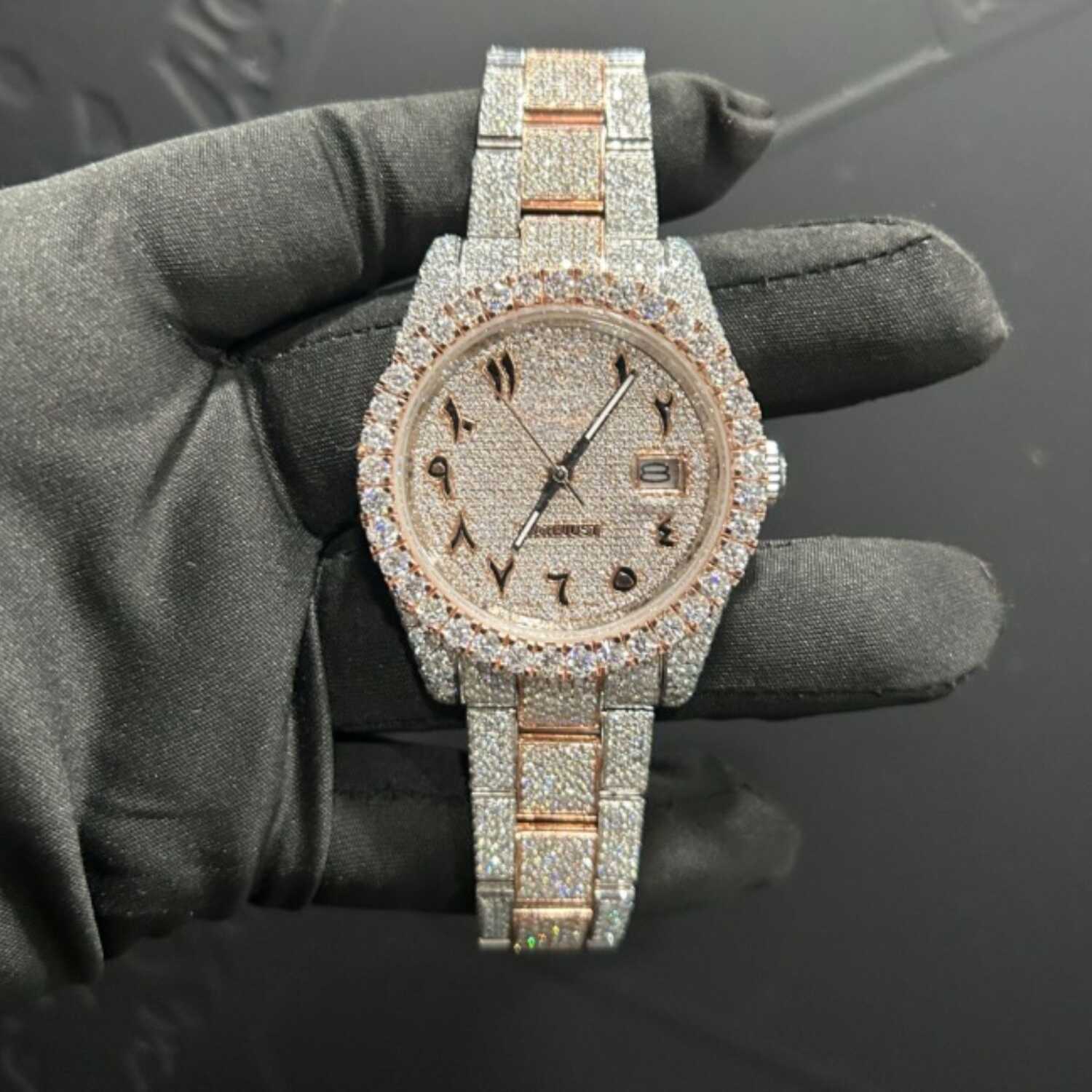 Luxury Moissanite Watches with Skeleton Dial Iced Out - Image 2