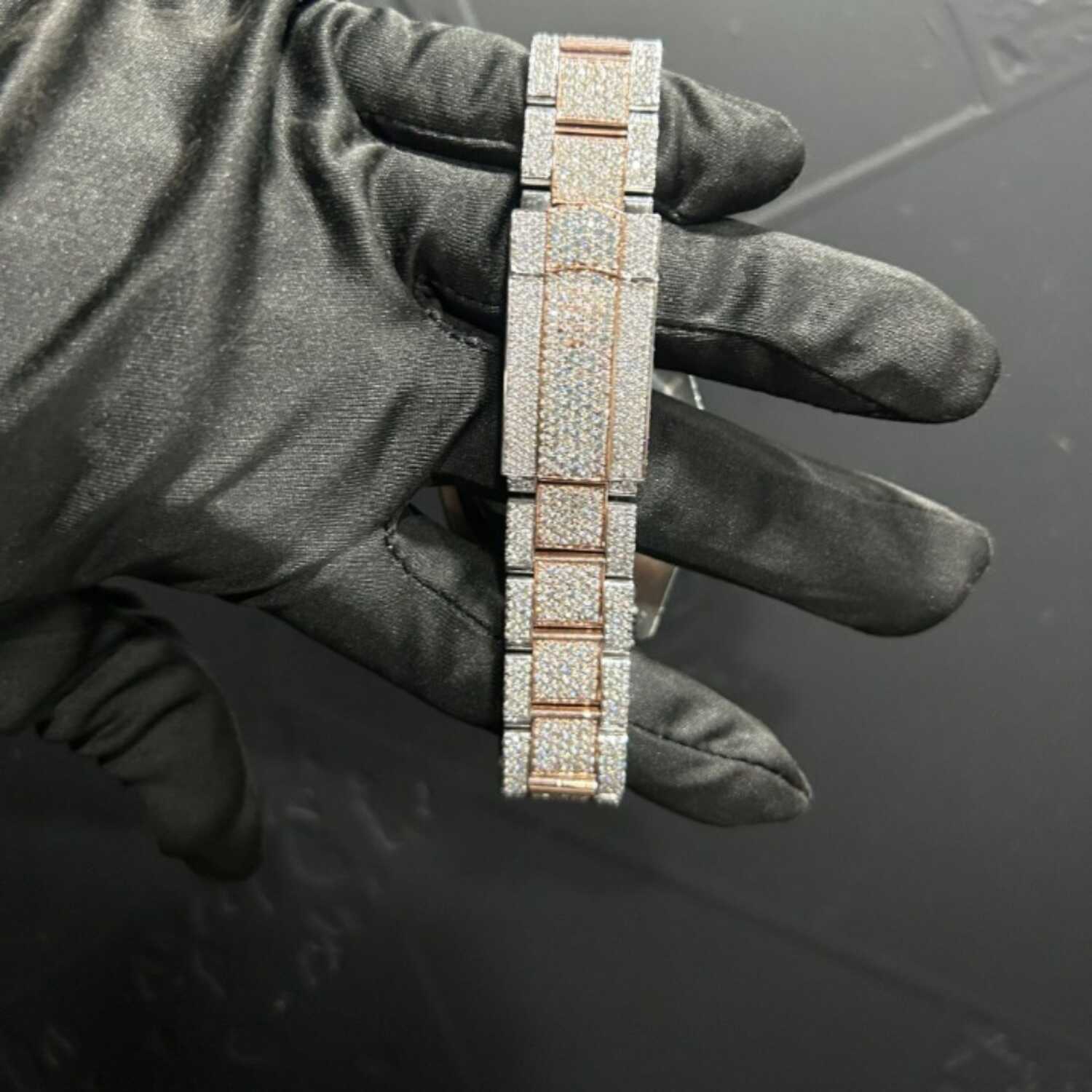 Luxury Moissanite Watches with Skeleton Dial Iced Out - Image 3