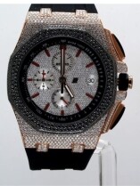 Moissanite Iced Out Watch with Silicone Band