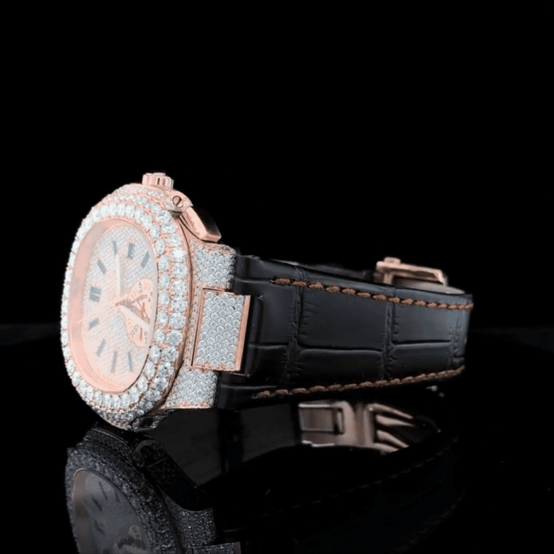 Stylish Iced Out Moissanite Watch with Silicone Comfort 9 Stylish Iced Out Moissanite Watch with Silicone Comfort - Image 9