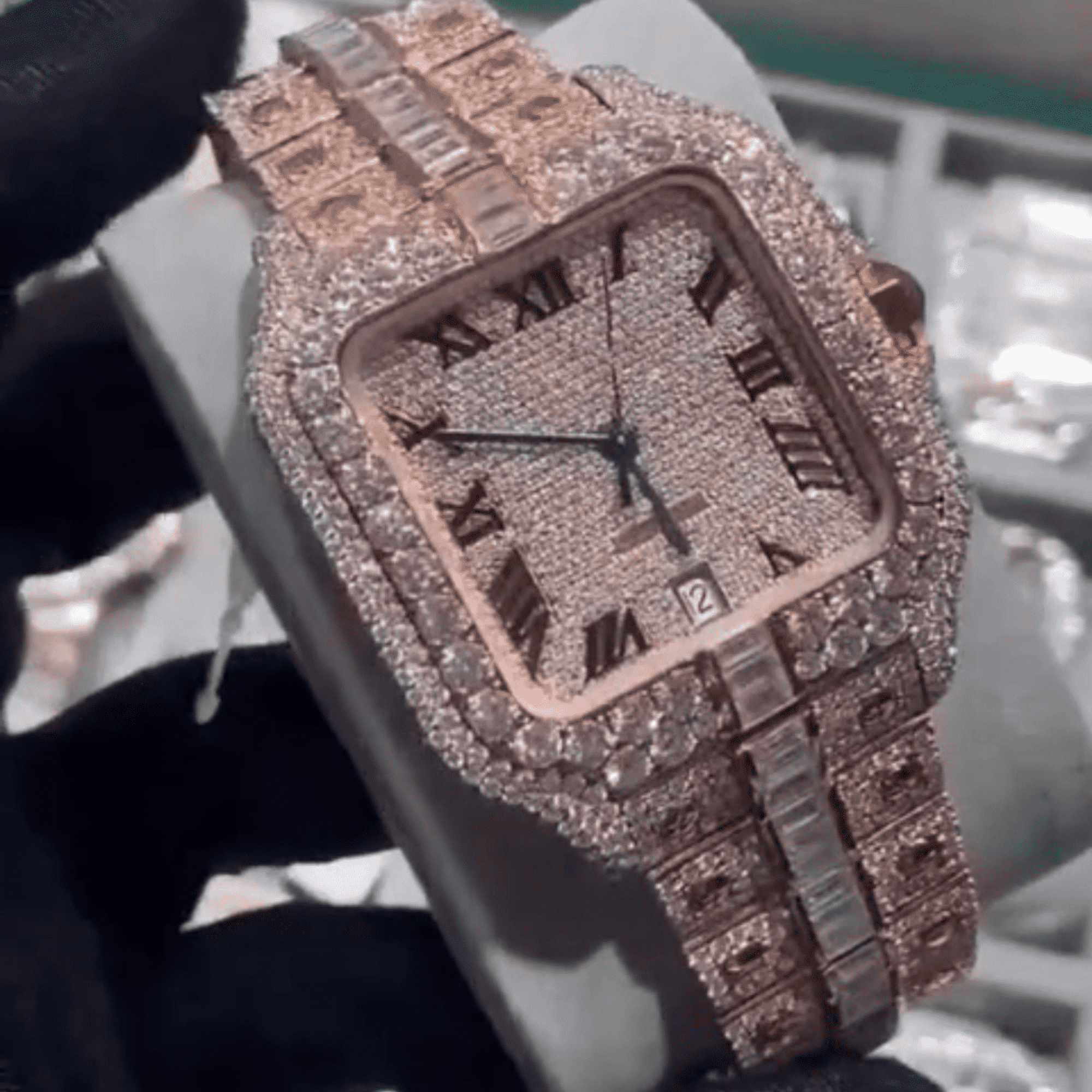 Bust Down Moissanite Watch Fully Iced Out 1 Bust Down Moissanite Watch Fully Iced Out